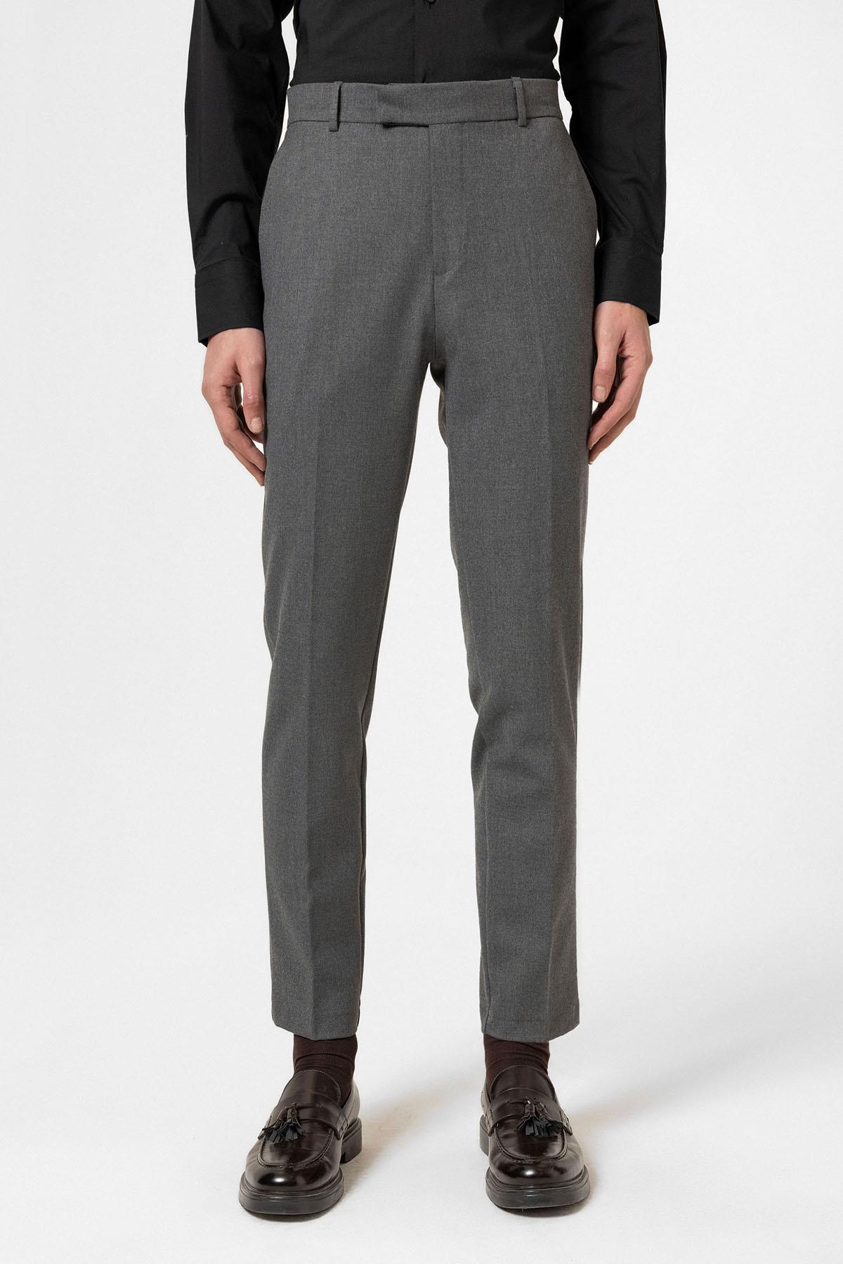 Antioch-Antrasit Klasik Yüksek Bel Erkek Pantolon-Kumaş Pantolon-1-Milagron.com