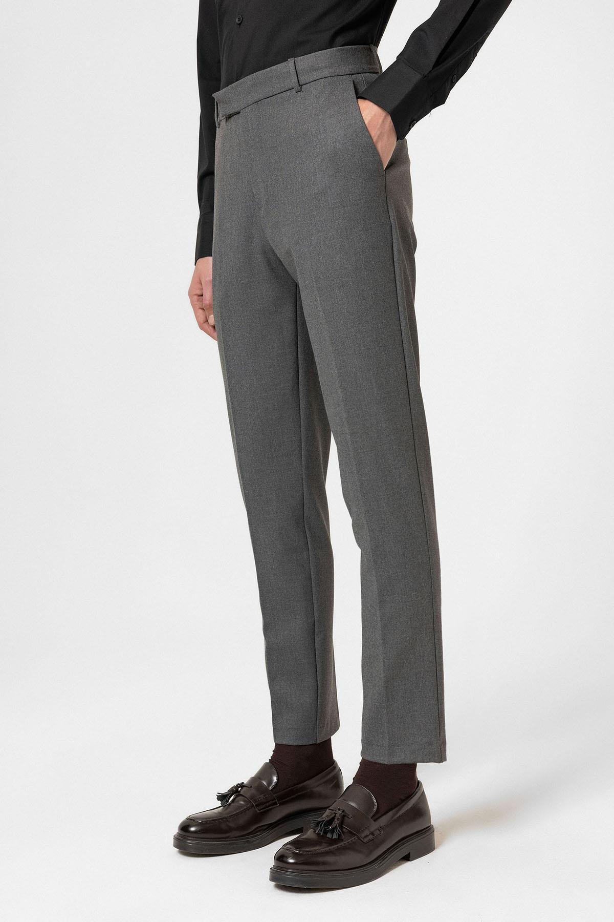 Antioch-Antrasit Klasik Yüksek Bel Erkek Pantolon-Kumaş Pantolon-3-Milagron.com