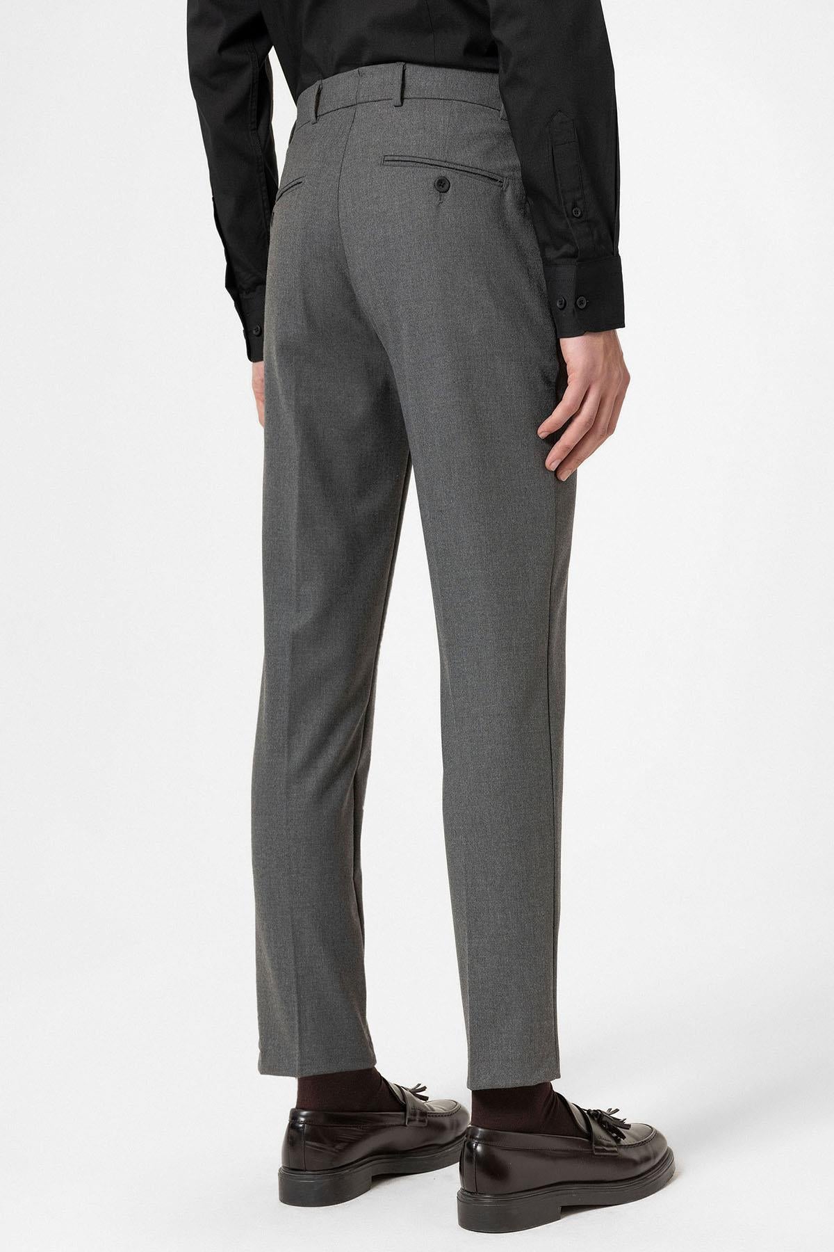 Antioch-Antrasit Klasik Yüksek Bel Erkek Pantolon-Kumaş Pantolon-5-Milagron.com
