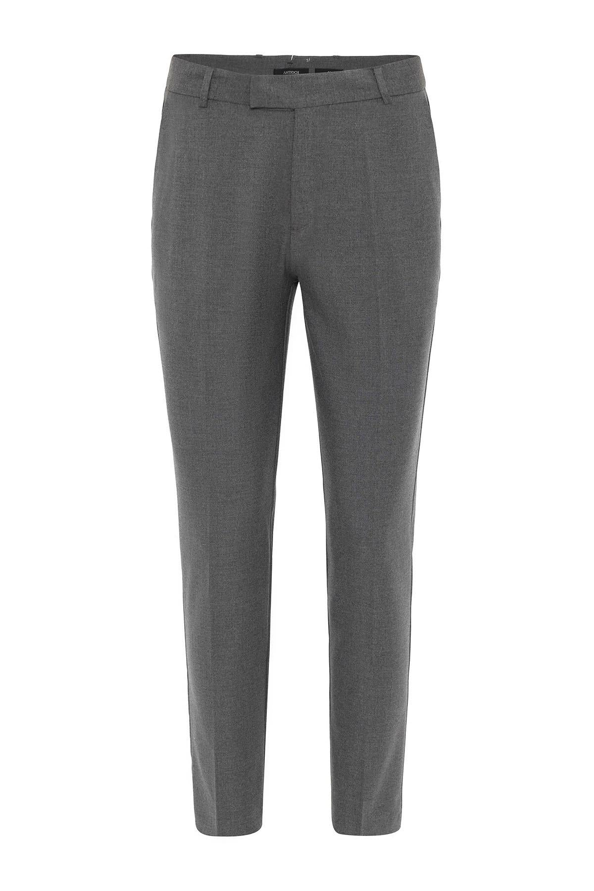 Antioch-Antrasit Klasik Yüksek Bel Erkek Pantolon-Kumaş Pantolon-6-Milagron.com