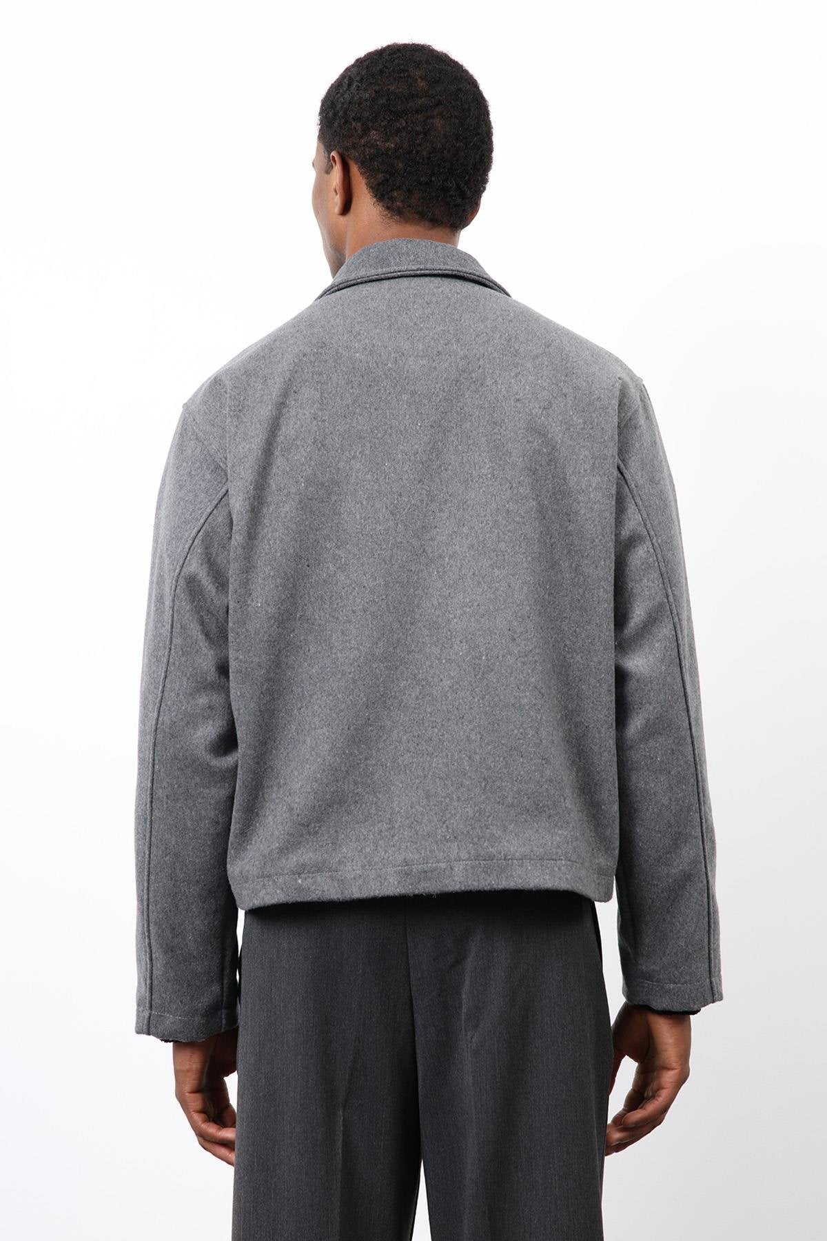 Antioch-Antrasit Regular Fit Dokulu Erkek Mont-Mont-8-Milagron.com