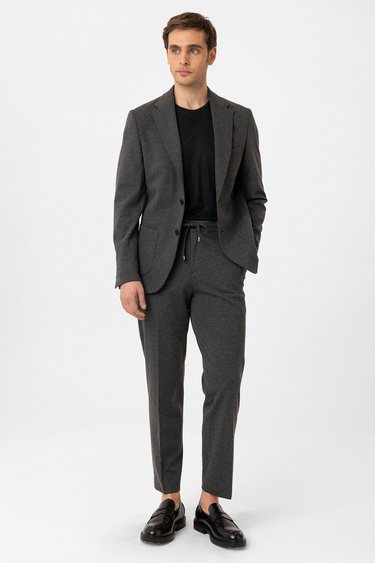Antioch-Antrasit Slim Fit Comfort Erkek Takım-Takım Elbise-1-Milagron.com