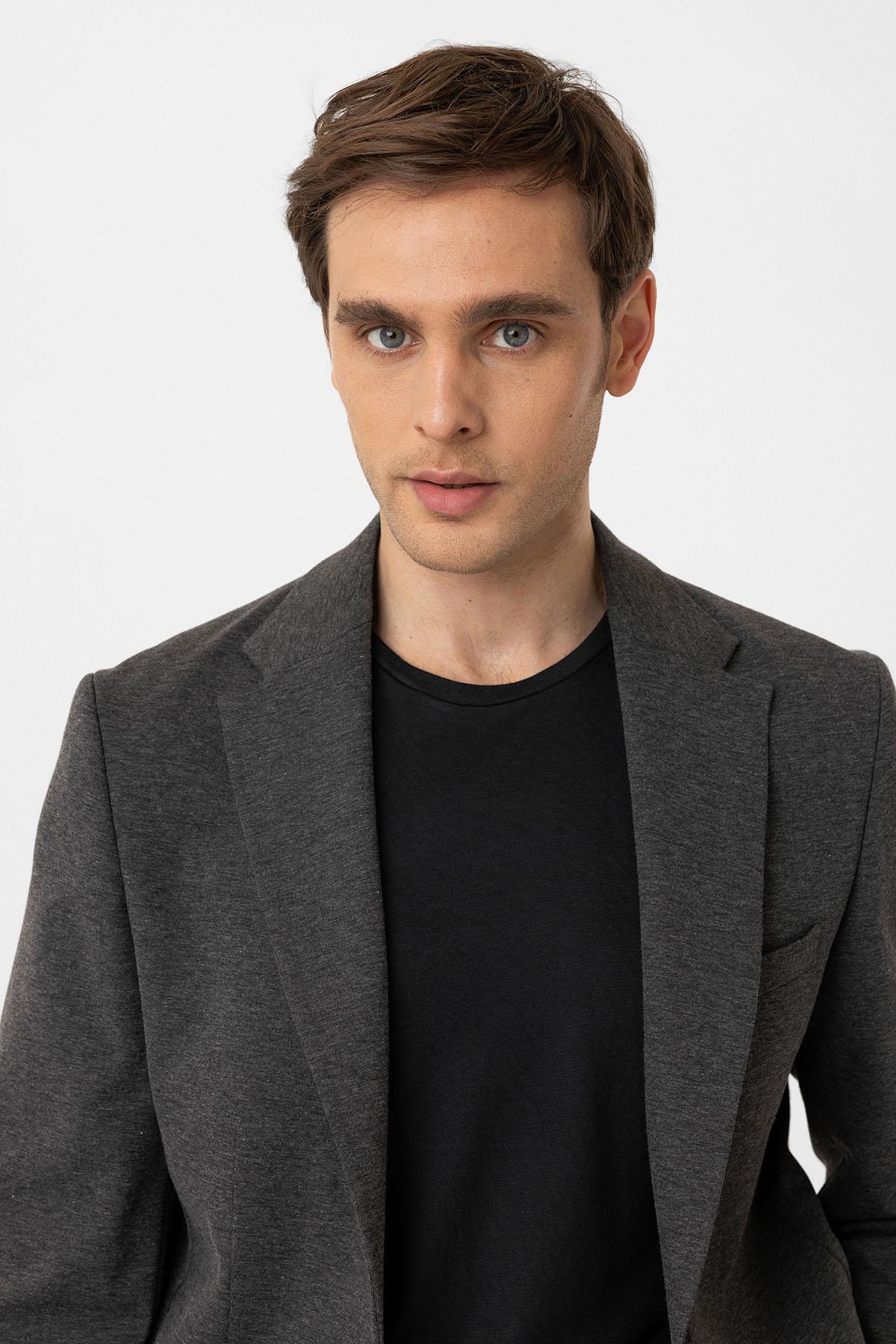 Antioch-Antrasit Slim Fit Comfort Erkek Takım-Takım Elbise-8-Milagron.com