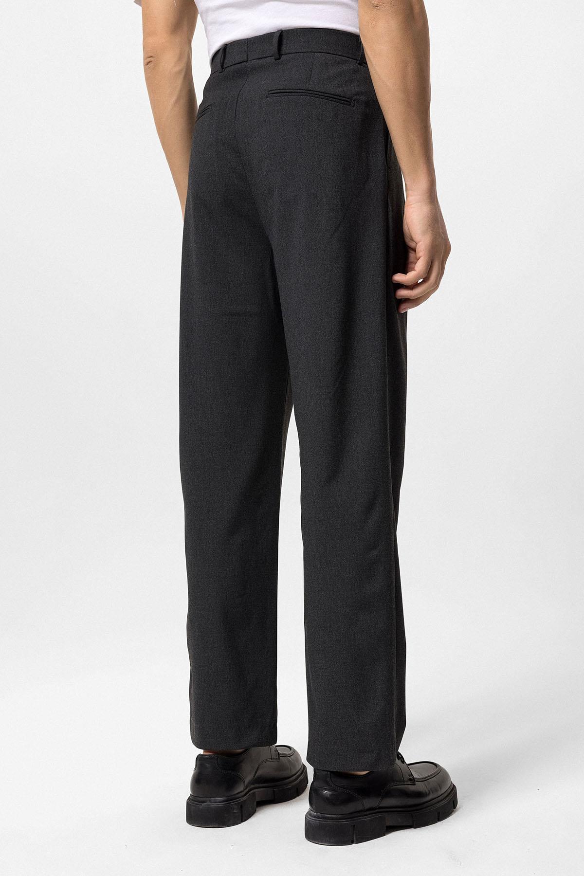 Antioch-Antrasit Yüksek Bel Baggy Erkek Pantolon-Kumaş Pantolon-5-Milagron.com