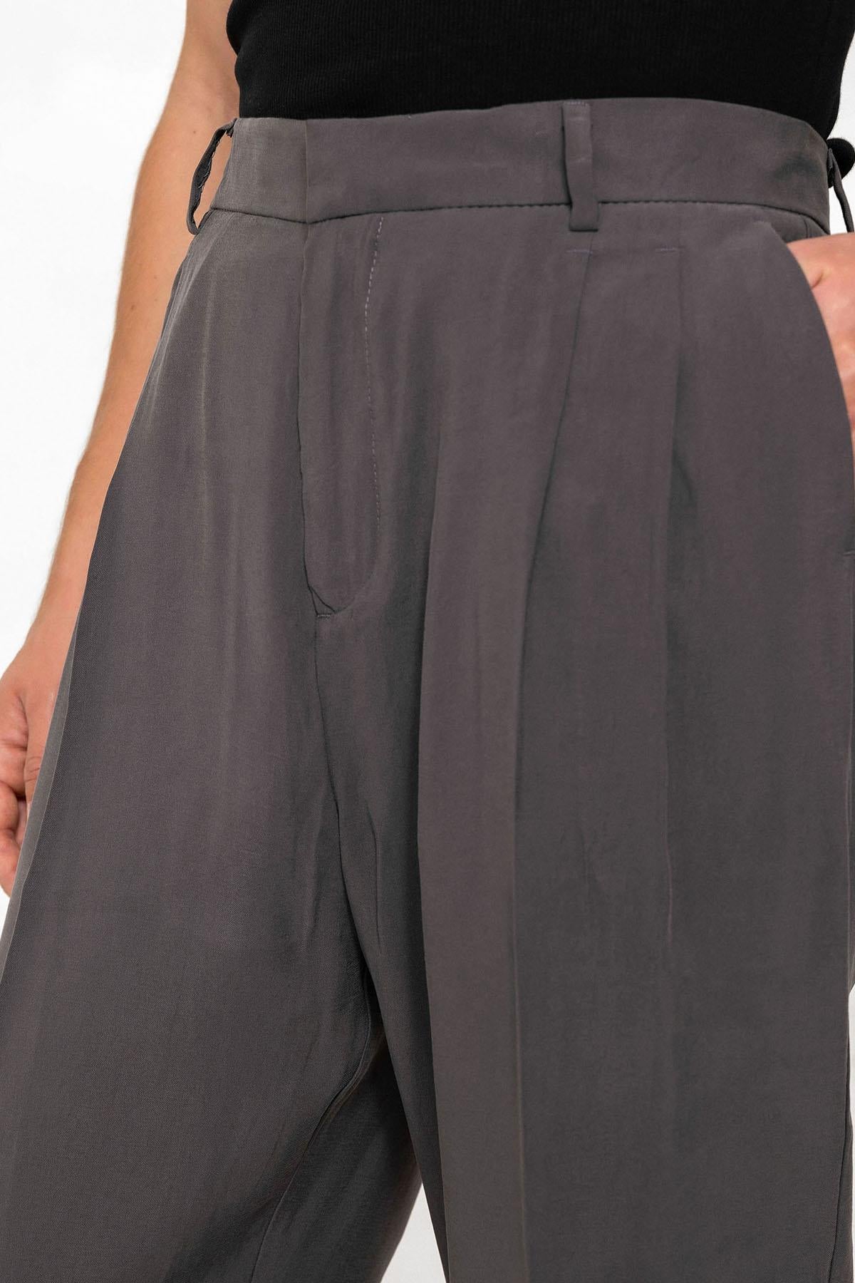 Antioch-Antrasit Yüksek Bel Pileli Baggy Erkek Pantolon-Pantolon-5-Milagron.com