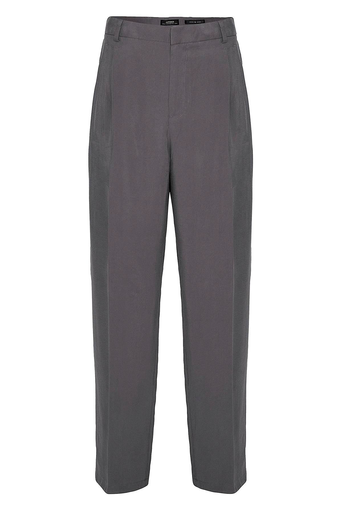 Antioch-Antrasit Yüksek Bel Pileli Baggy Erkek Pantolon-Pantolon-7-Milagron.com