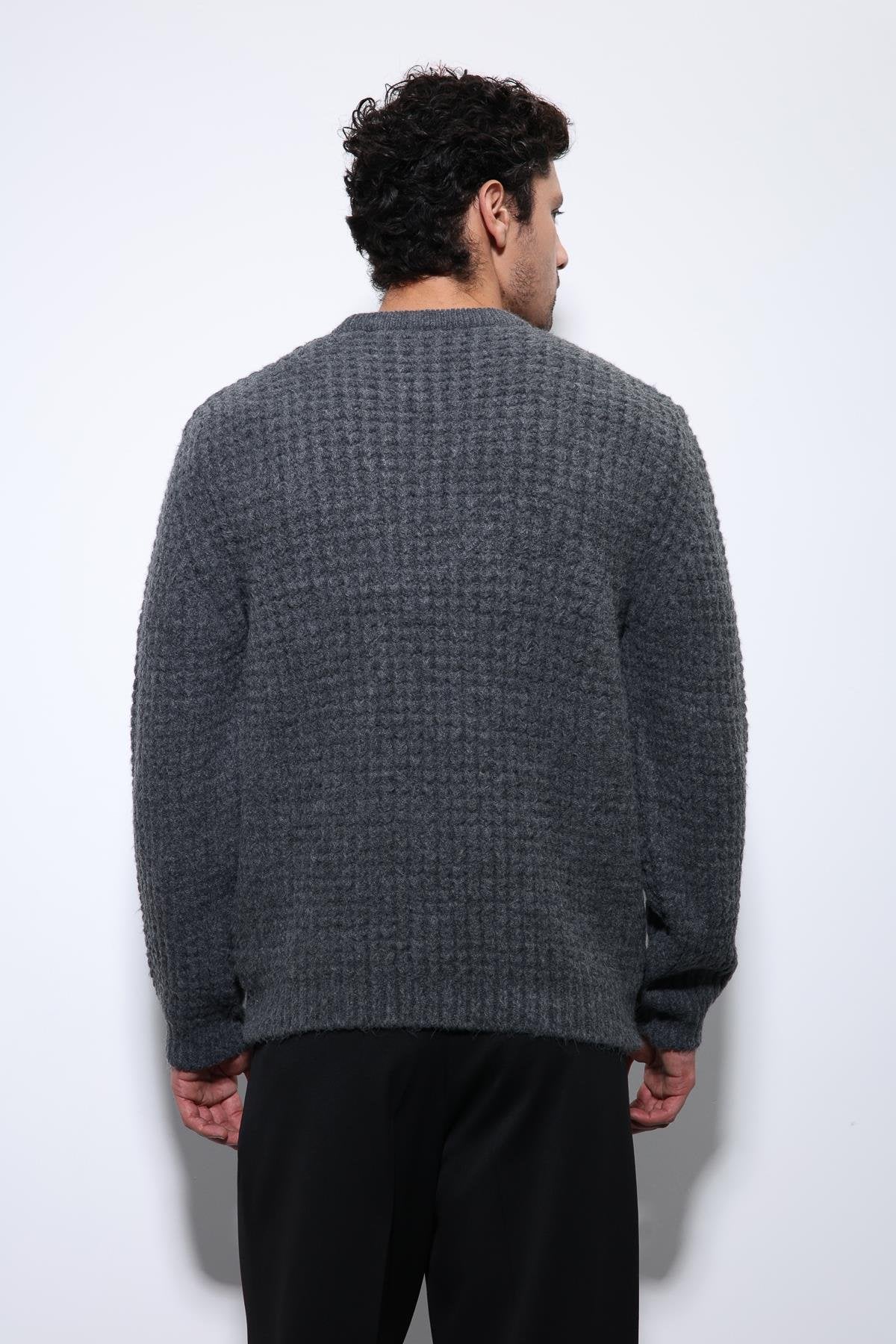 Antioch-Antrasit örme Dokulu Erkek Kazak-Kazak-4-Milagron.com