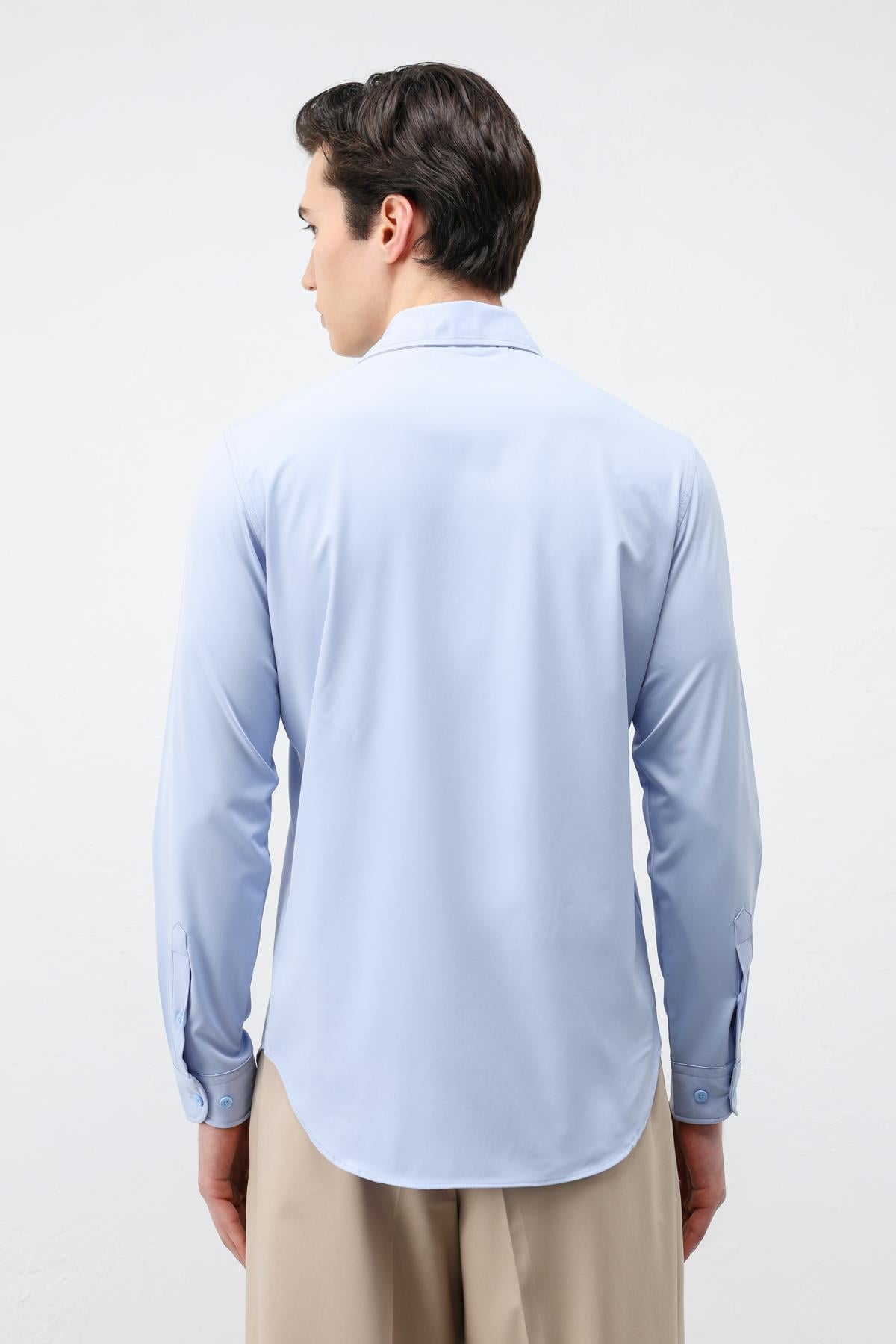 Antioch Bebe Mavi Comfort Slim Erkek Gömlek