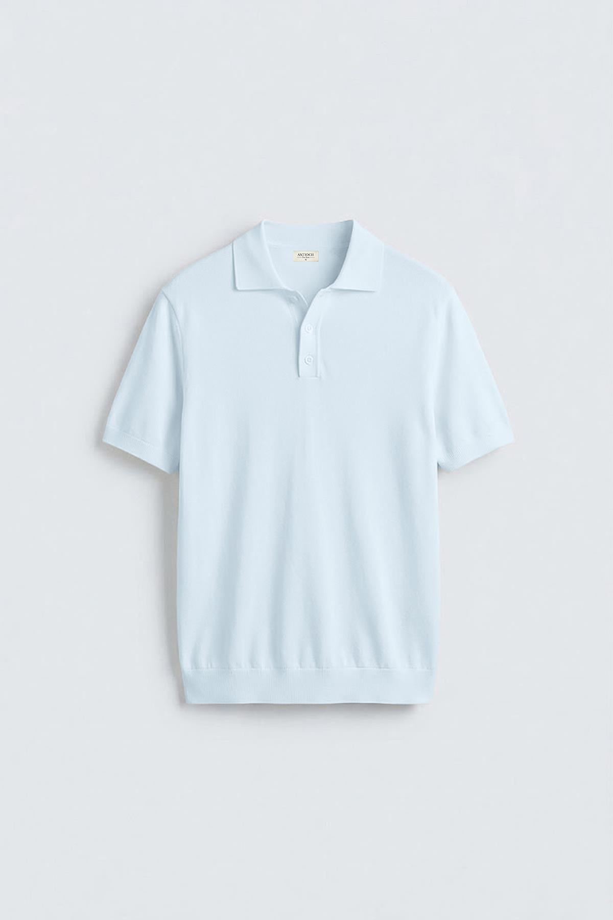 Antioch Bebe Mavi Comfort Slim Polo Yaka Erkek Triko T-Shirt