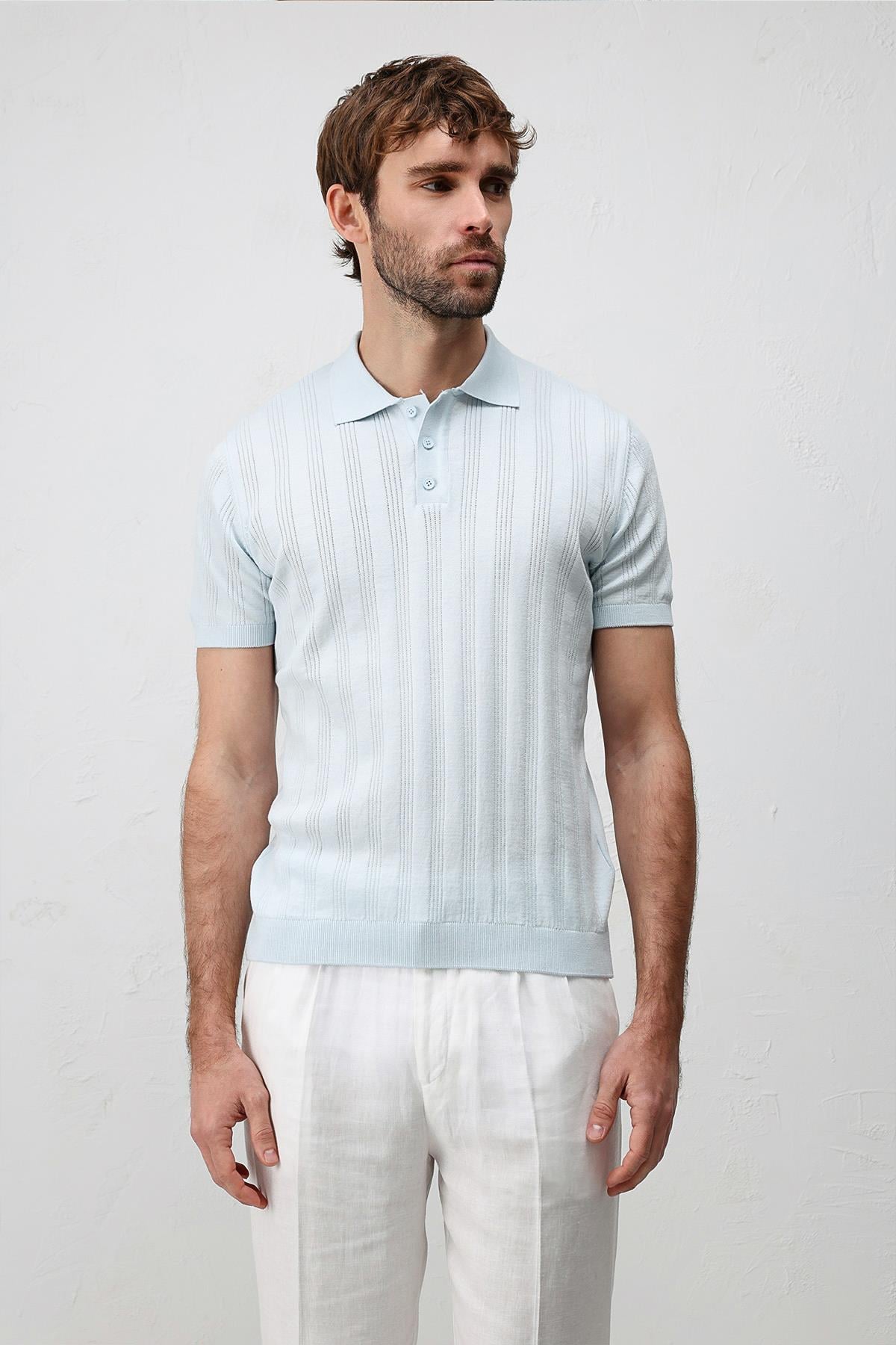Antioch Bebe Mavi Dokulu Triko Erkek Polo T-Shirt