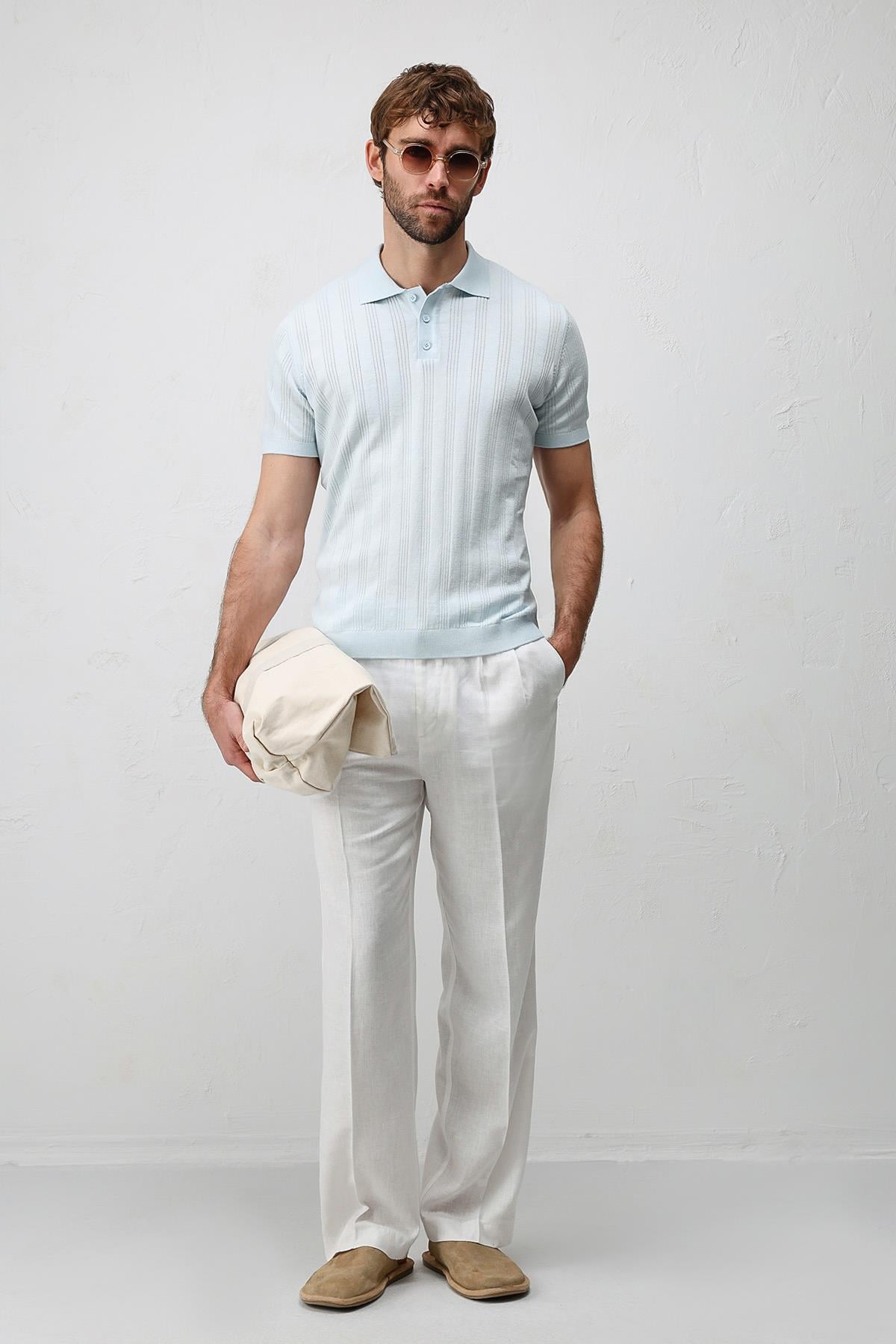Antioch Bebe Mavi Dokulu Triko Erkek Polo T-Shirt