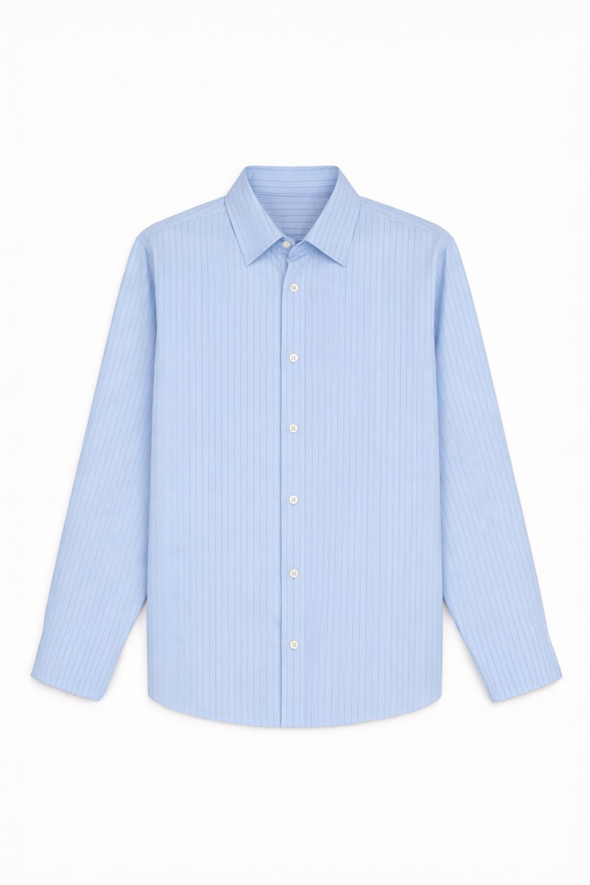 Antioch Bebe Mavi Relaxed Fit Çizgili Erkek Gömlek