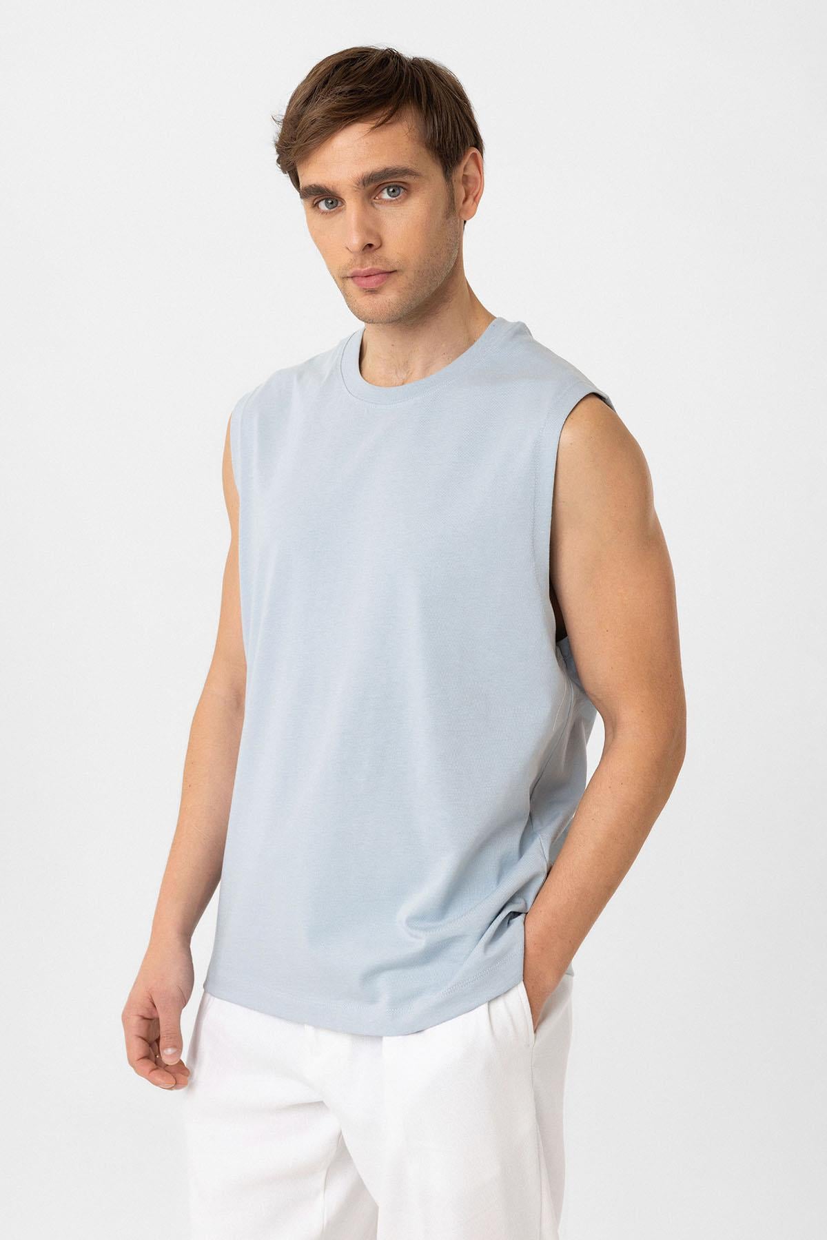 Antioch Bebe Mavi Relaxed Fit Erkek Kolsuz T-Shirt