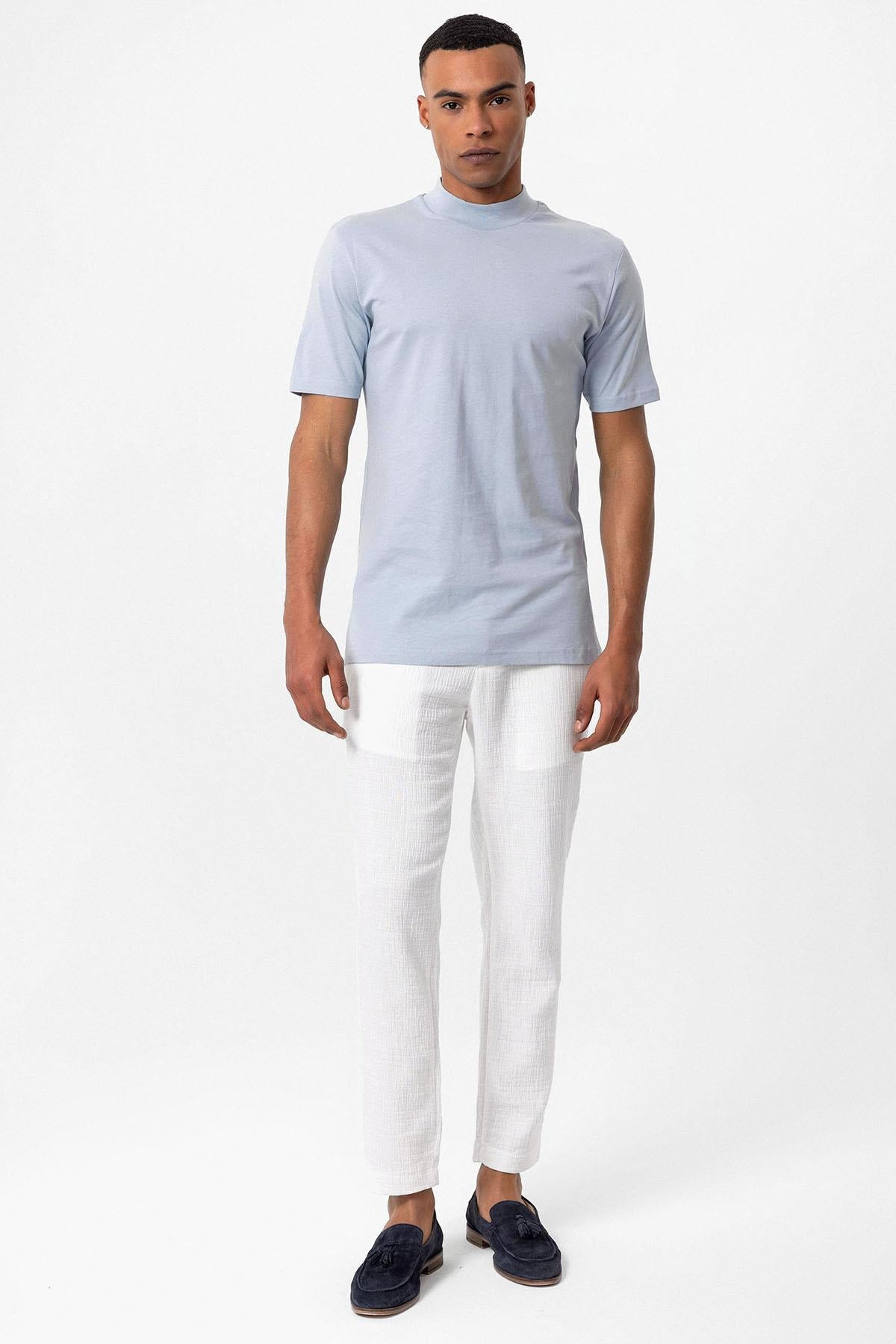 Antioch-Bebe Mavi Slim Fit Basic T Shirt-T-Shirts-3-Milagron.com