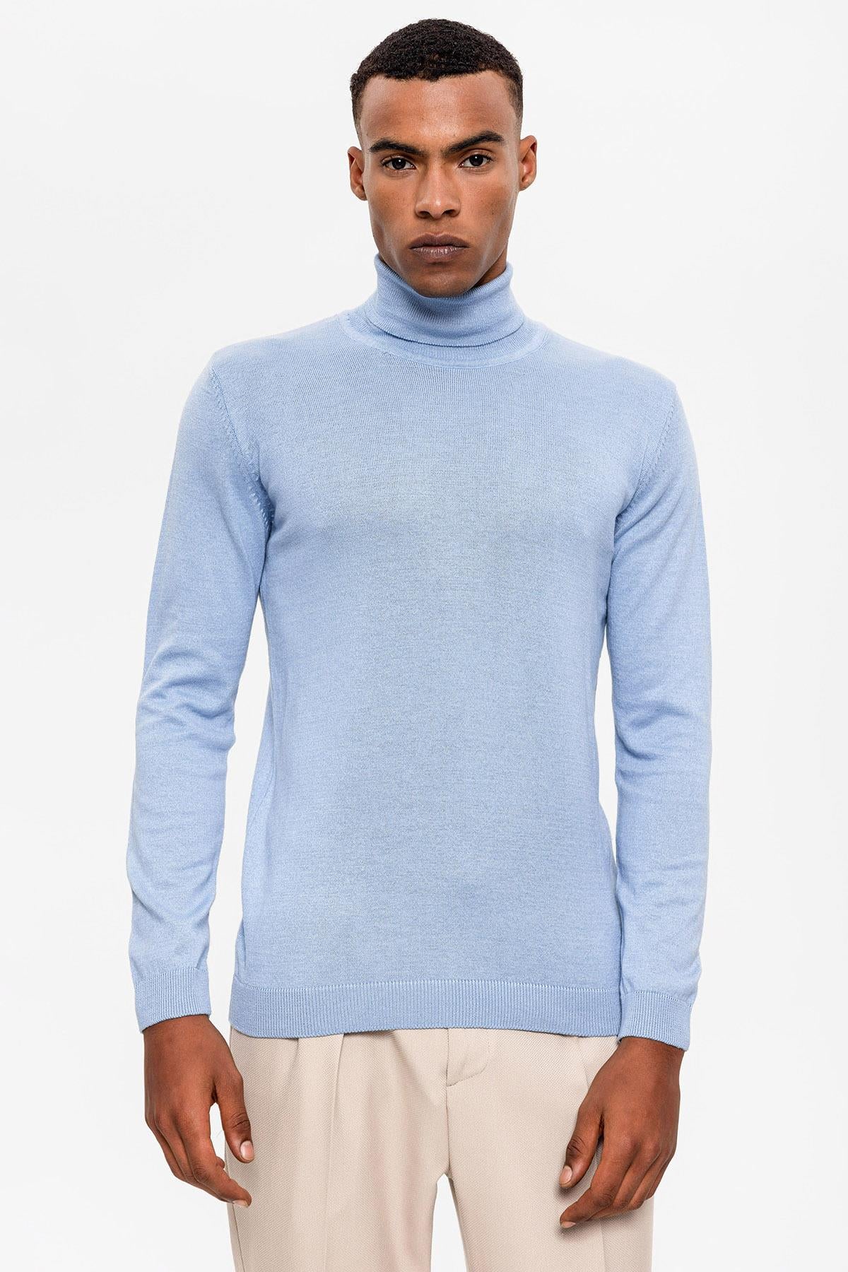 Antioch-Bebe Mavi Tam Boğazlı Erkek Triko-Kazak & Triko-3-Milagron.com