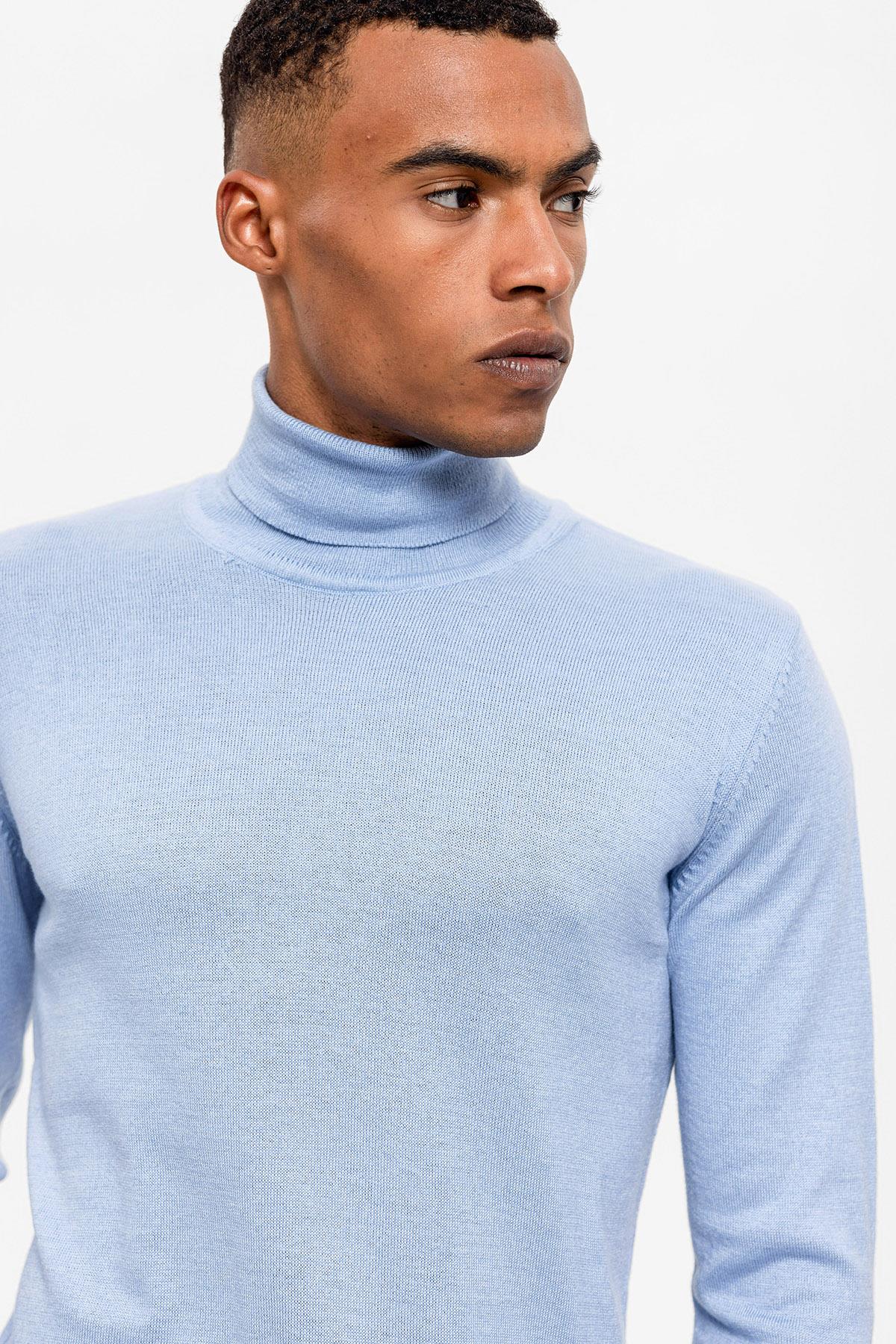 Antioch-Bebe Mavi Tam Boğazlı Erkek Triko-Kazak & Triko-4-Milagron.com