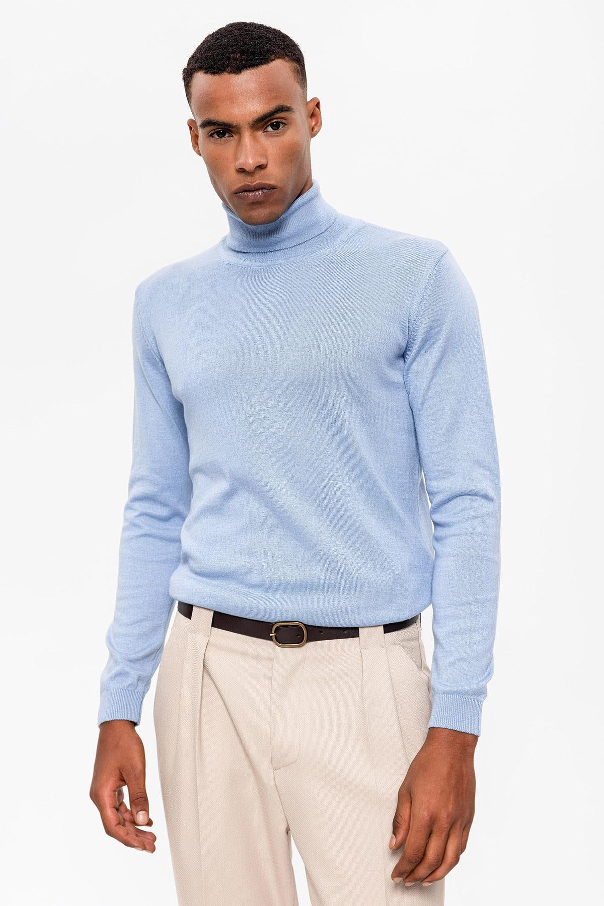 Antioch-Bebe Mavi Tam Boğazlı Erkek Triko-Kazak & Triko-6-Milagron.com