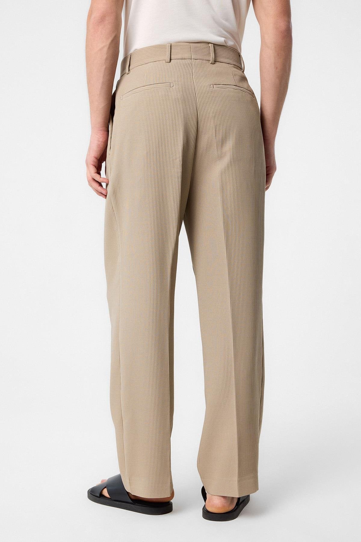 Antioch-Bej Baggy Fitilli Erkek Pantolon-Kumaş Pantolon-4-Milagron.com