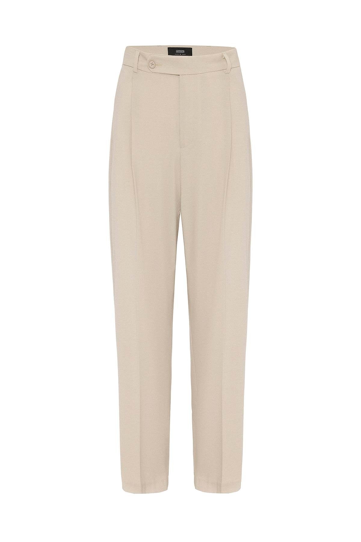 Antioch-Bej Baggy Yüksek Bel Erkek Kumaş Pantolon-Kumaş Pantolon-5-Milagron.com