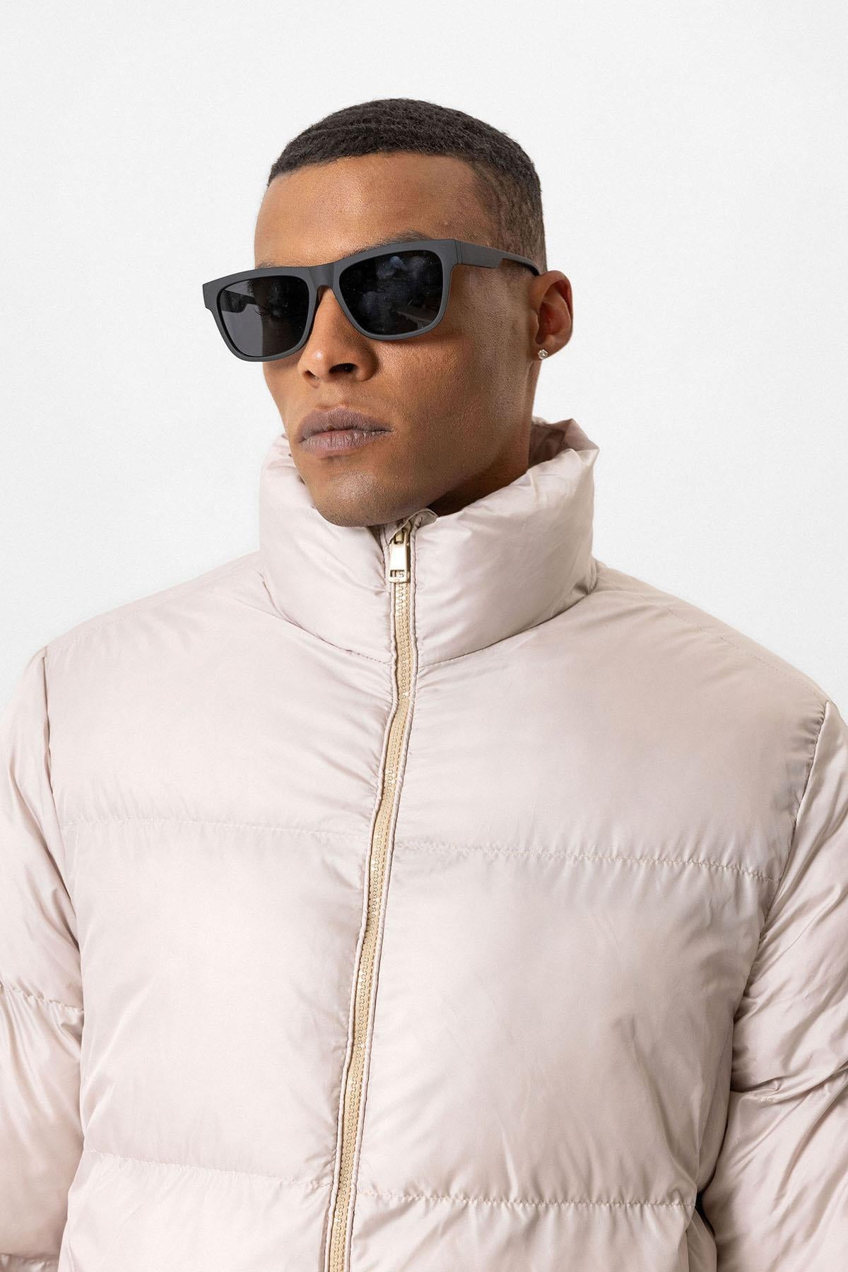 Antioch-Bej Dik Yaka Kauçuk Şişme Mont-Mont-4-Milagron.com