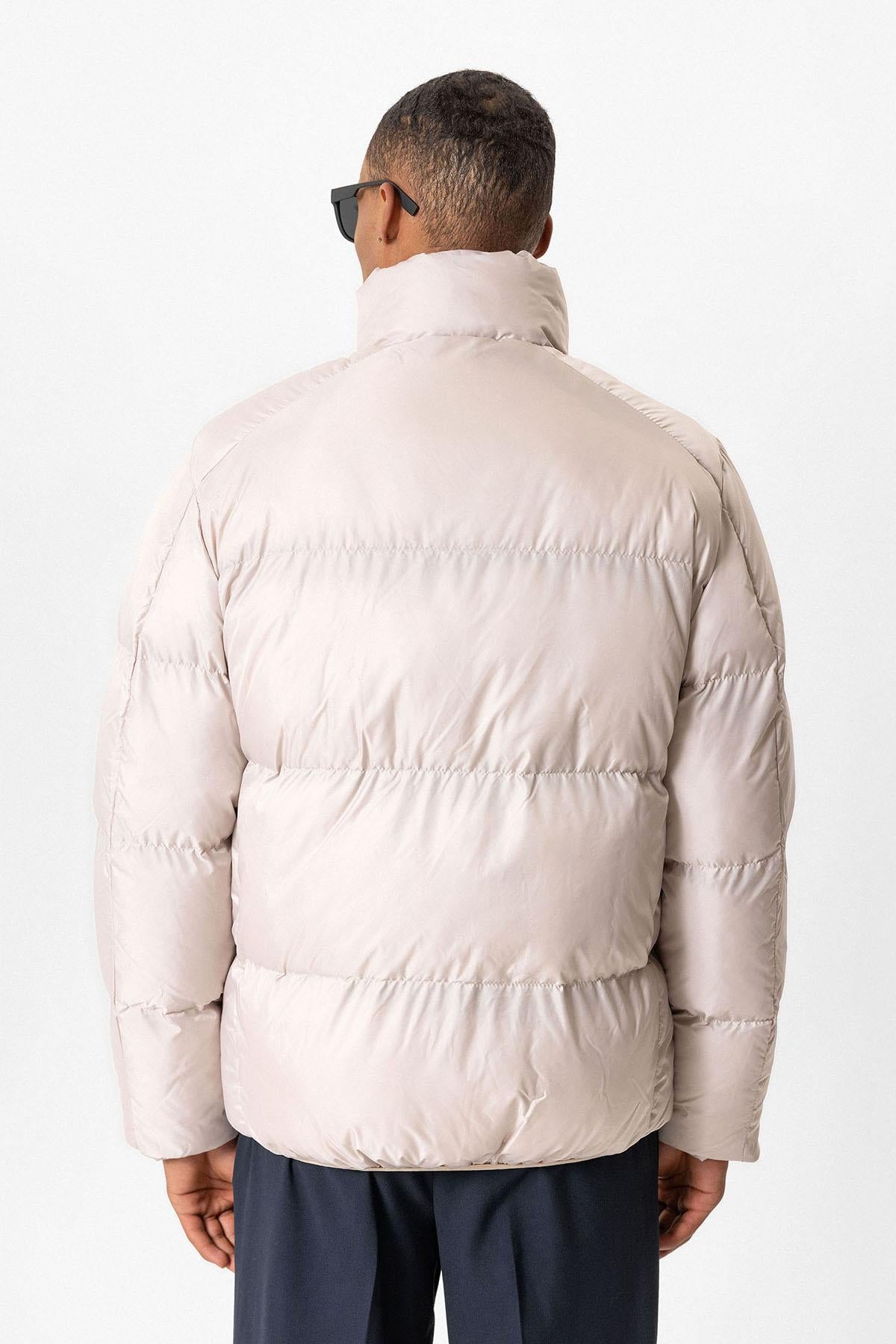 Antioch-Bej Dik Yaka Kauçuk Şişme Mont-Mont-5-Milagron.com