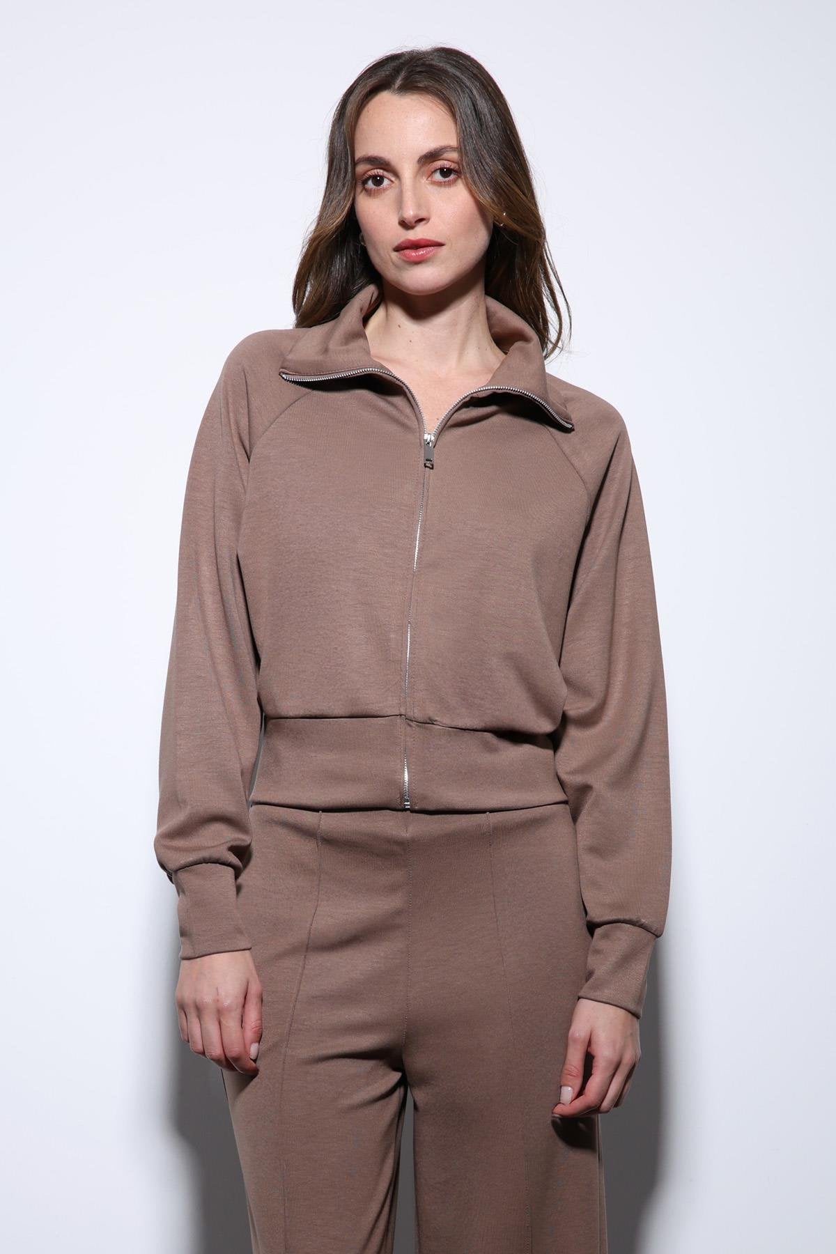 Antioch-Bej Fermuarlı Kadın Eşofman Takım-Takım-5-Milagron.com