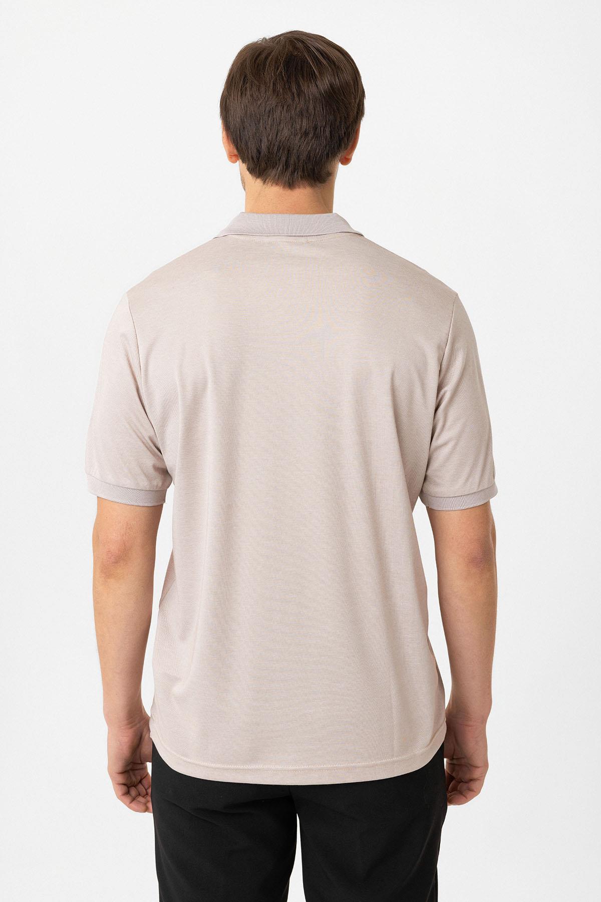 Antioch-Bej Fermuarlı Regular Fit Erkek T Shirt-T-Shirts-4-Milagron.com