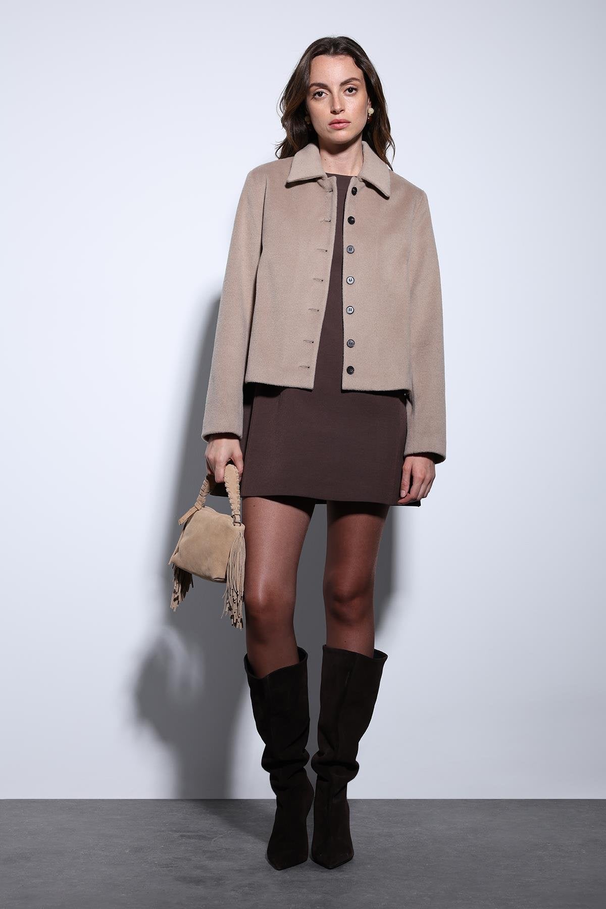 Antioch-Antioch Bej Gömlek Yaka Kısa Kaşe Ceket-Ceket-2-Milagron.com