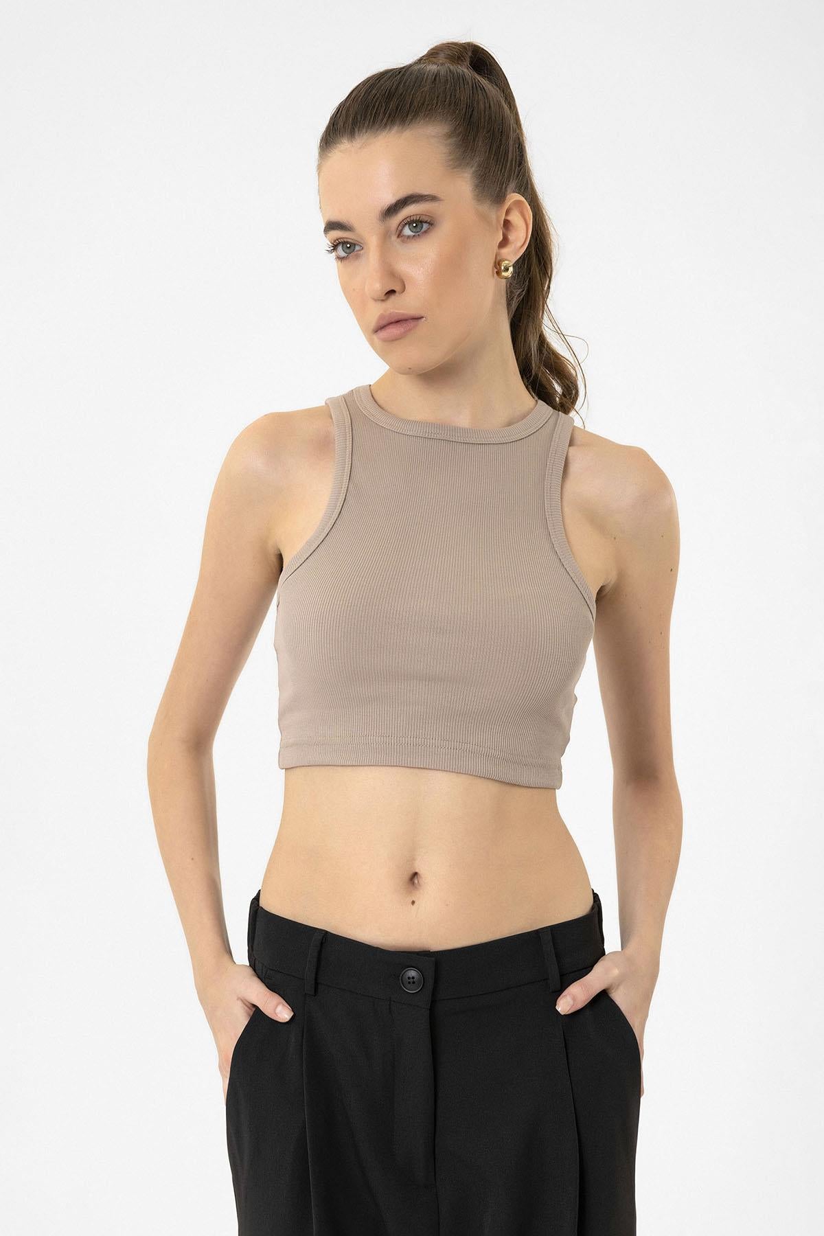 Antioch-Bej Kadın Fitilli Crop Atlet-Atlet-2-Milagron.com