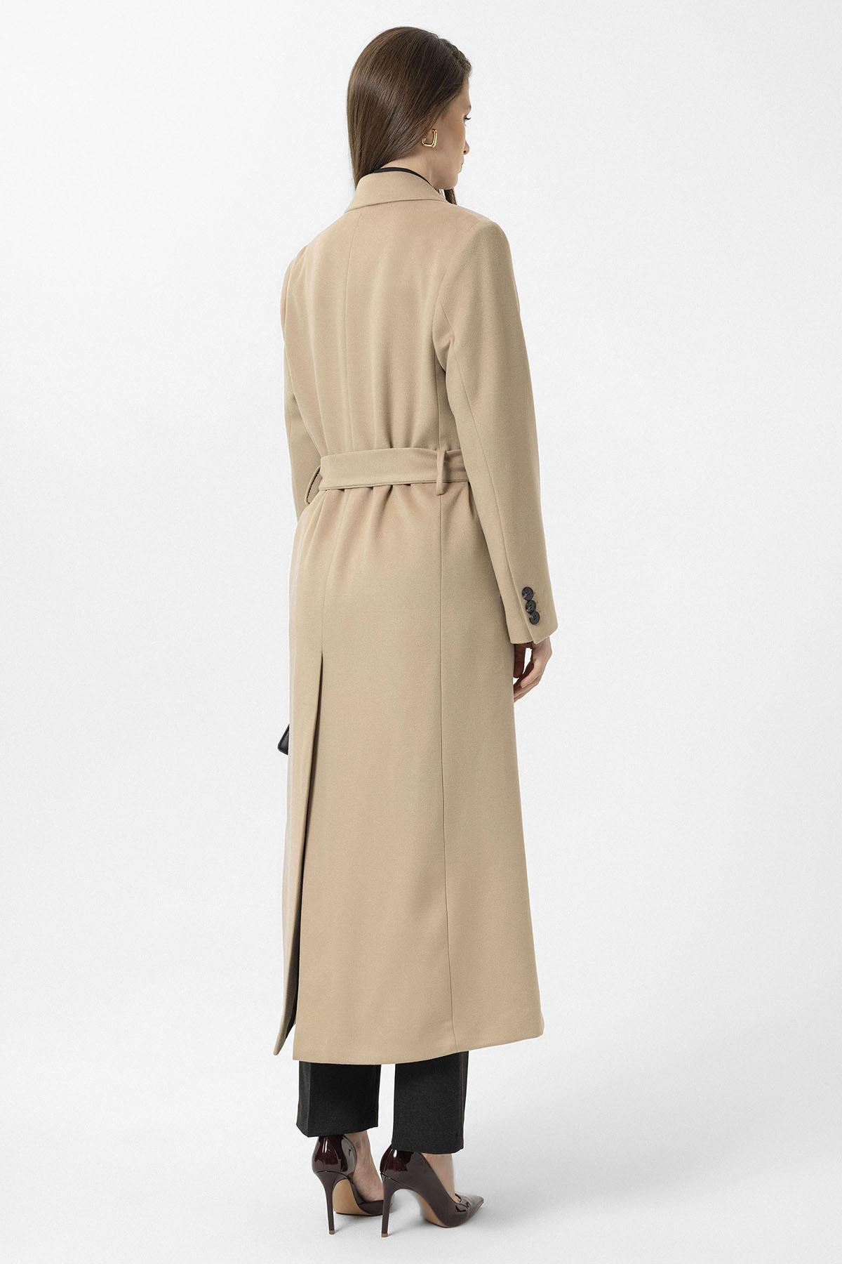 Antioch-Bej Kadın Kuşaklı Kruvaze Kaban-Kaban-4-Milagron.com