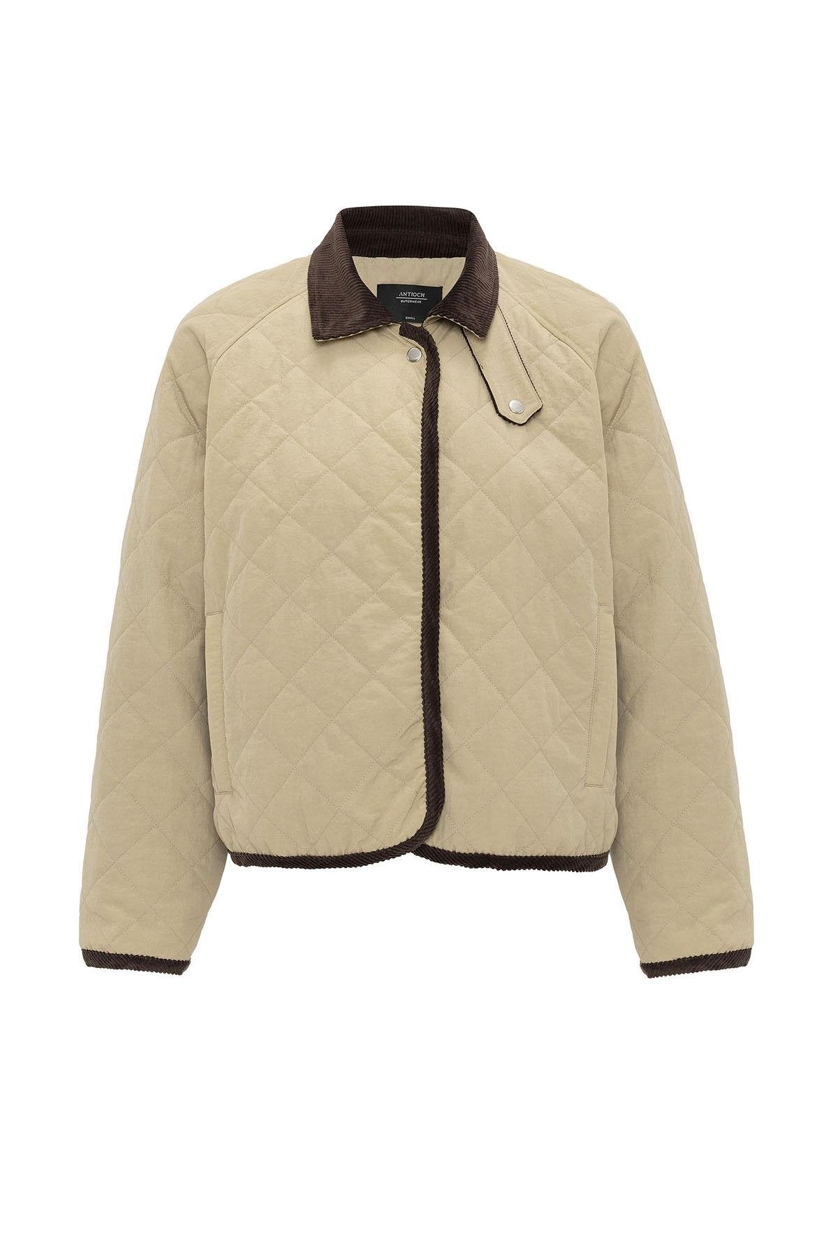 Antioch-Bej Kadın Polo Yaka Kapitone Mont-Mont-7-Milagron.com