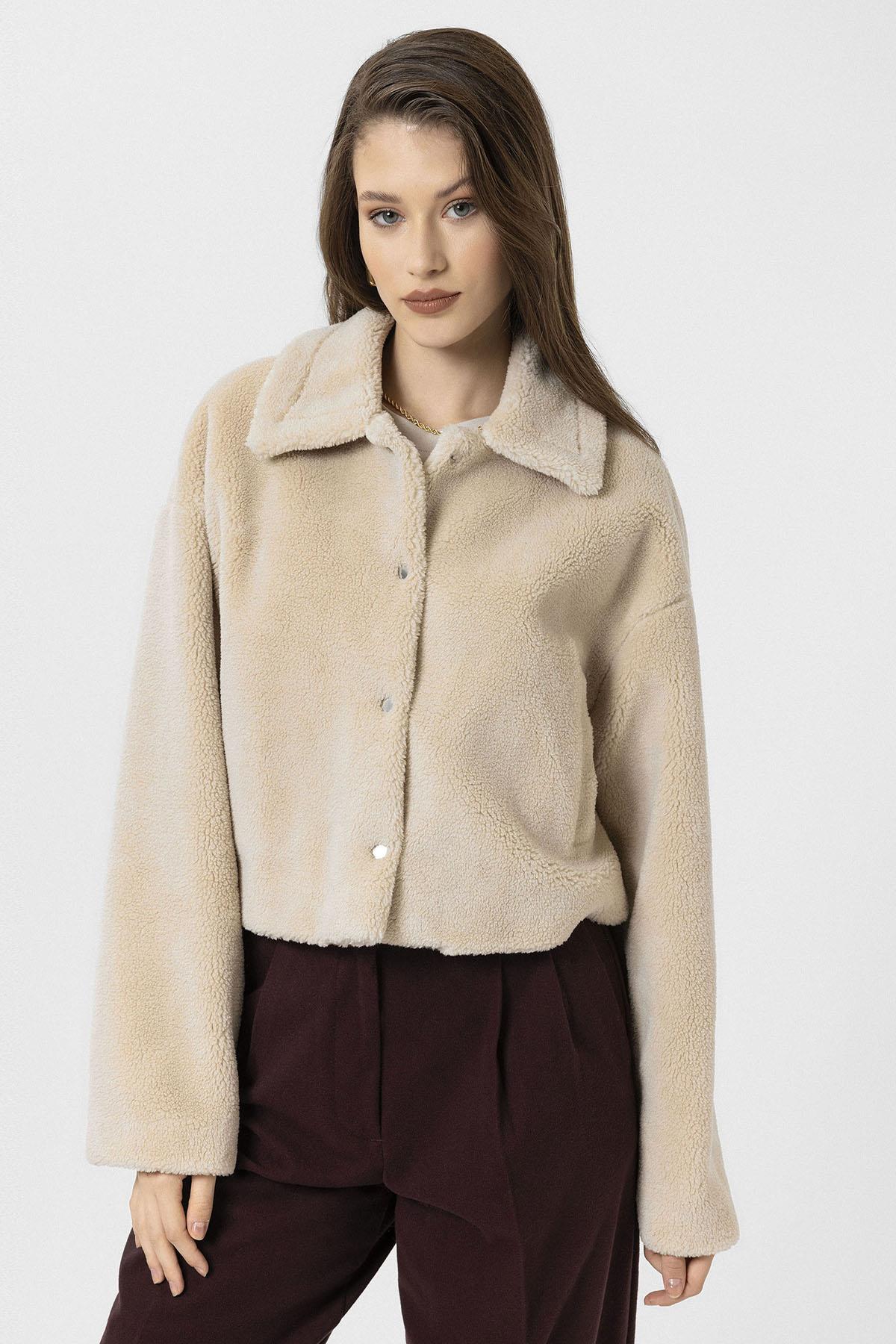 Antioch-Bej Kadın Yumuşak Dokulu Mont-Mont-4-Milagron.com