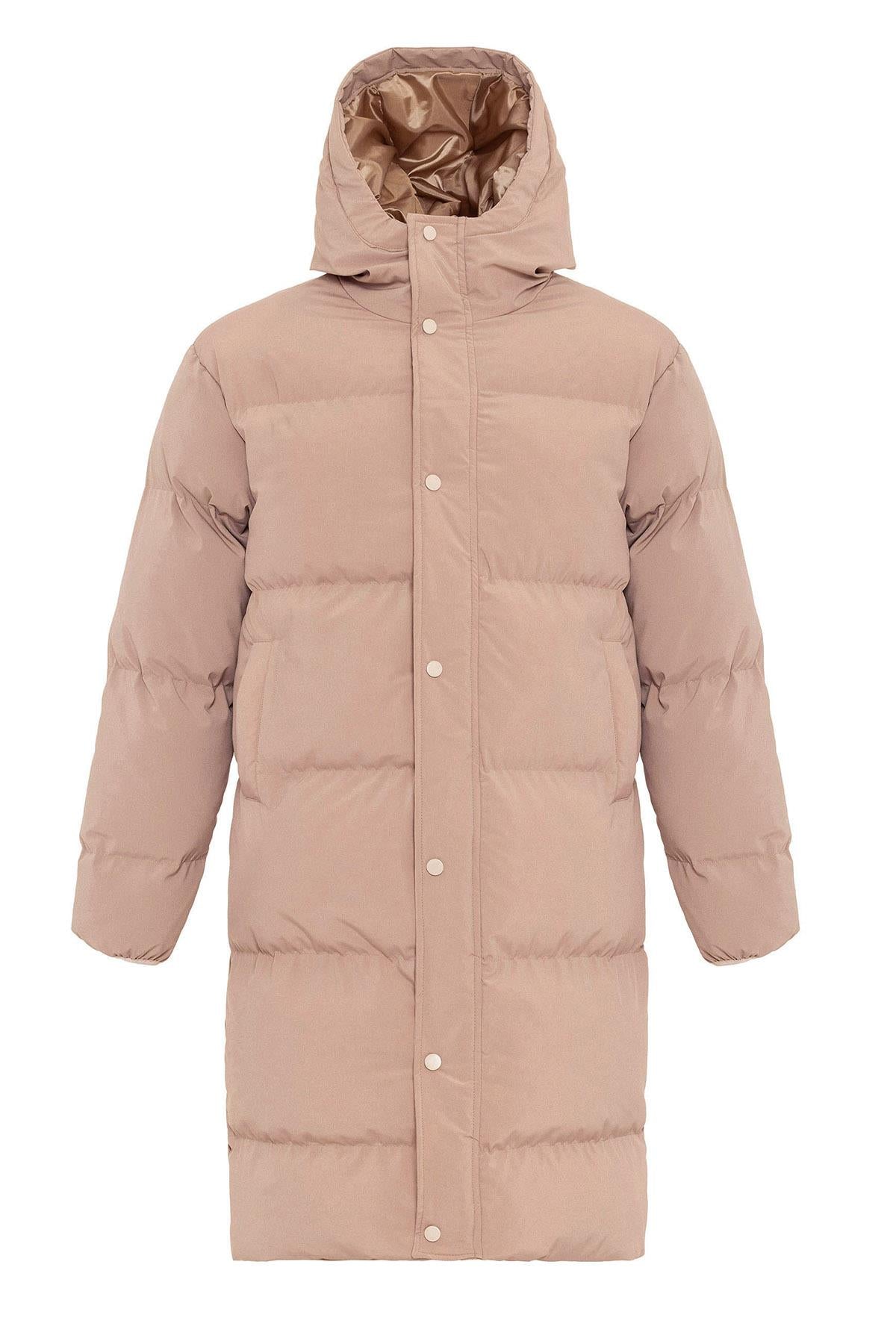 Antioch-Bej Kapüşonlu Uzun Şişme Mont-Mont-7-Milagron.com