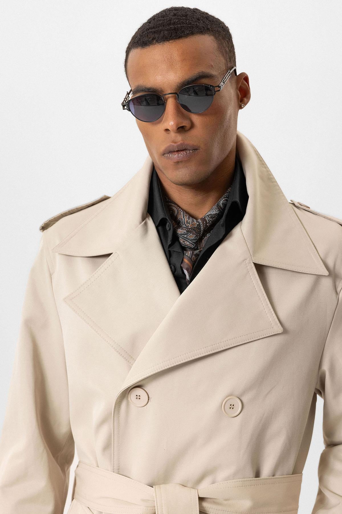 Antioch-Bej Kruvaze Uzun Erkek Trençkot-Trençkot-4-Milagron.com