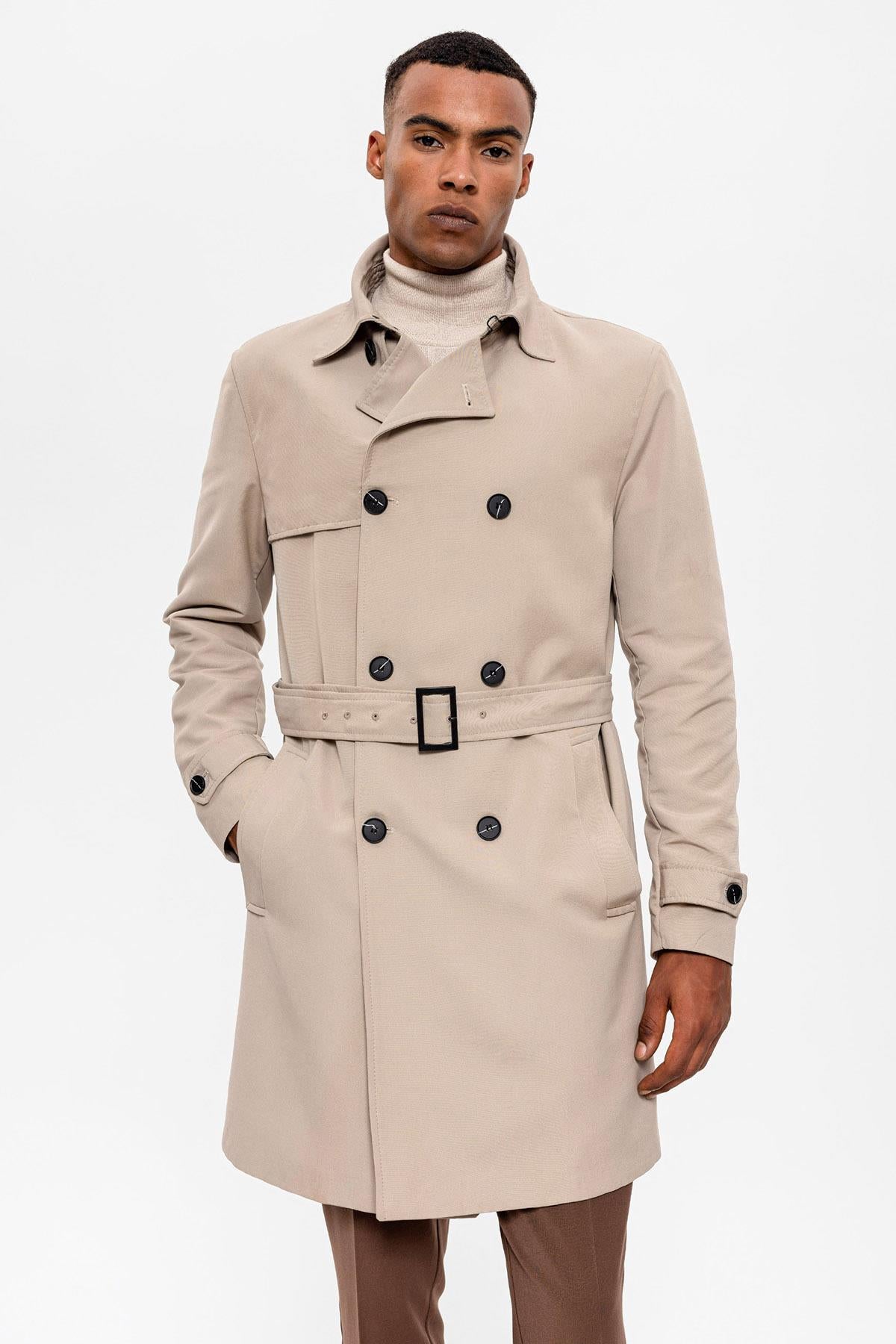 Antioch-Bej Kuşaklı Kruvaze Trençkot-Trençkot-3-Milagron.com