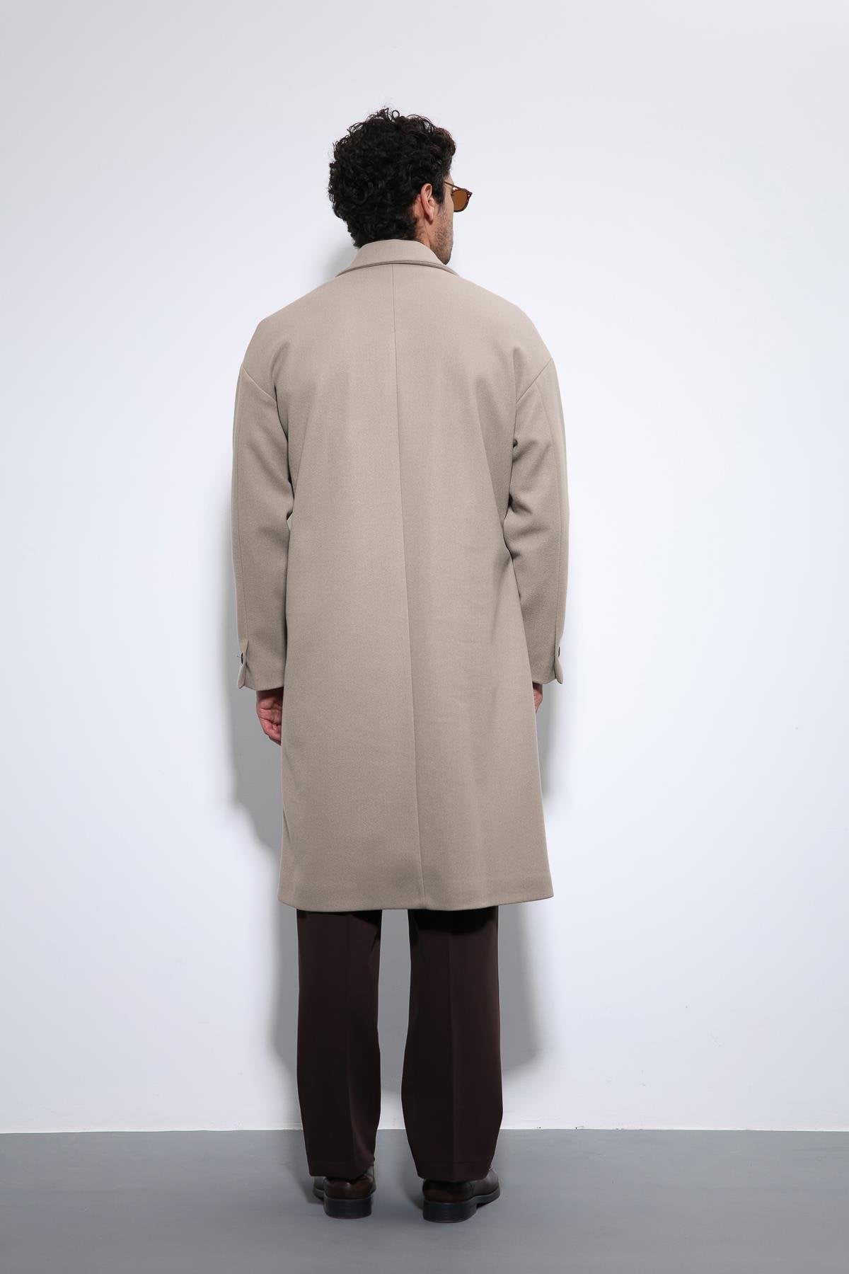 Antioch-Bej Kuşaklı Oversize Erkek Kaban-Kaban-6-Milagron.com