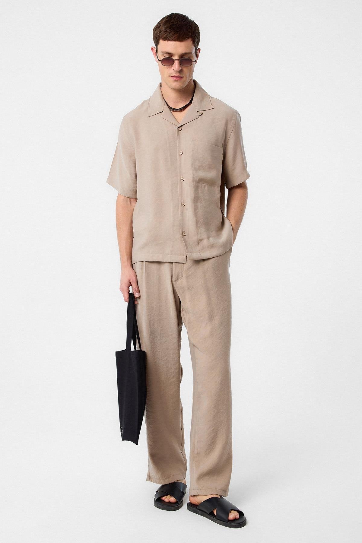 Antioch-Antioch Bej Modal Kumaş Erkek Gömlek-Gömlek-2-Milagron.com