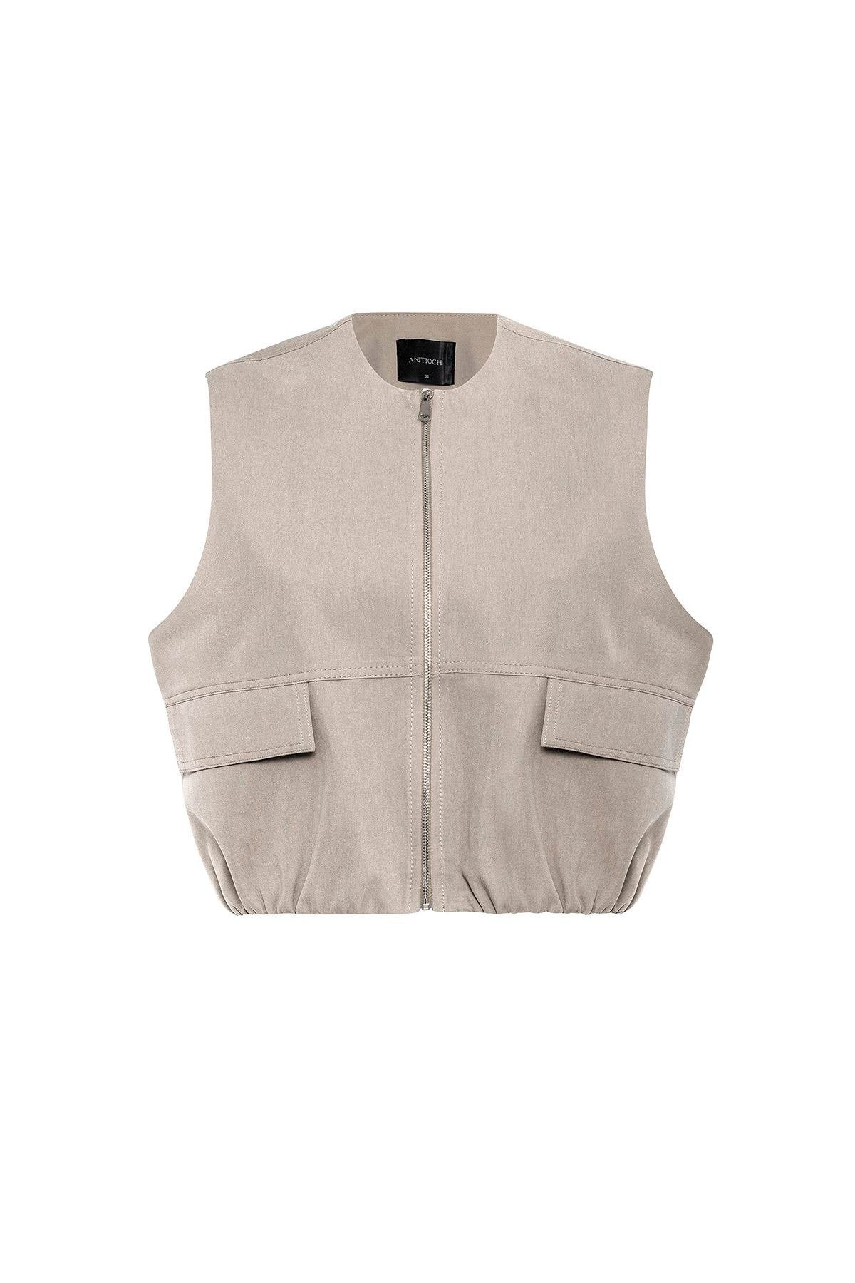 Antioch-Bej Oversize Kadın Yelek-Yelek-5-Milagron.com