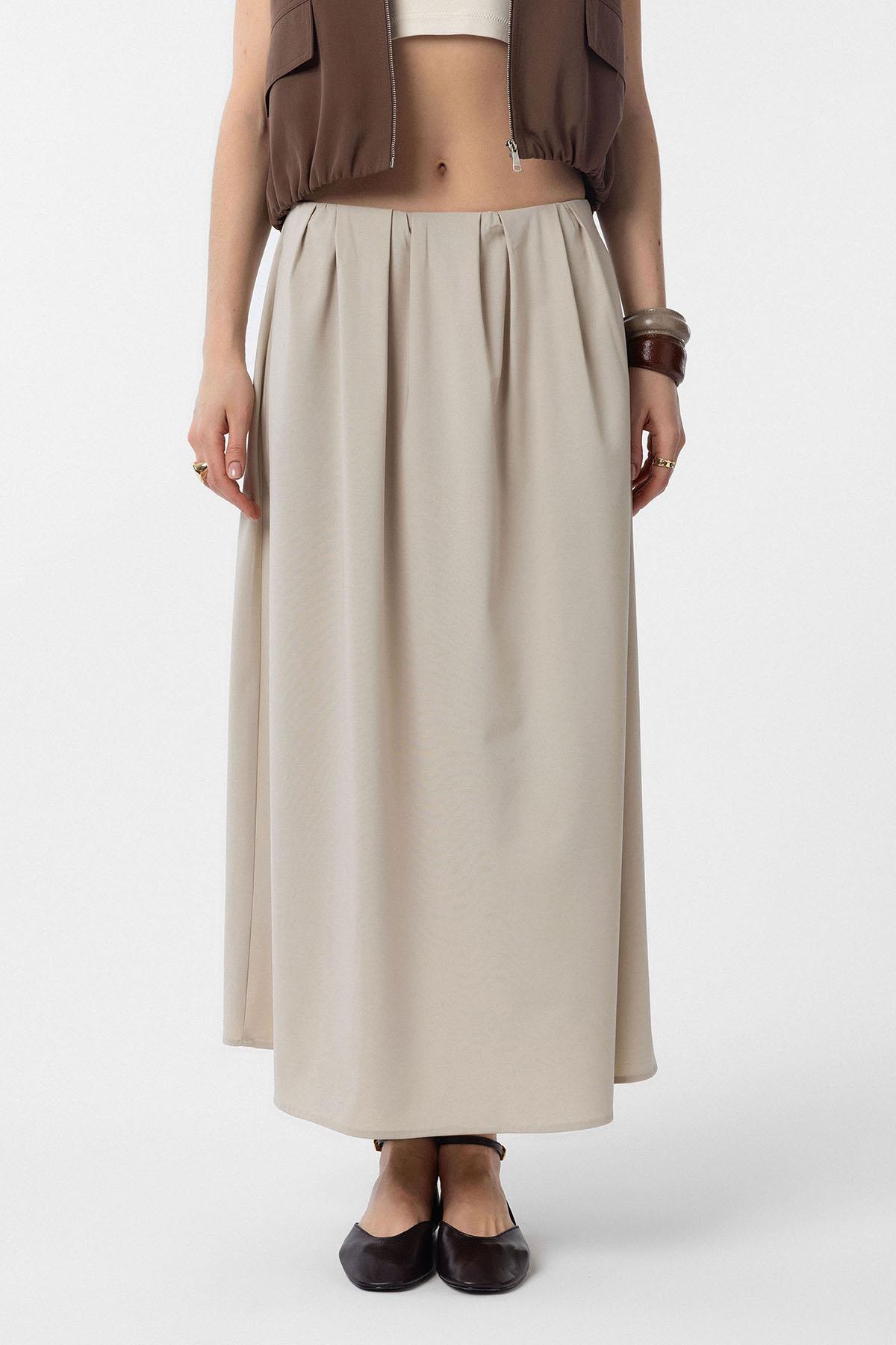 Antioch-Bej Pilili Kadın Midi Etek-Etek-1-Milagron.com