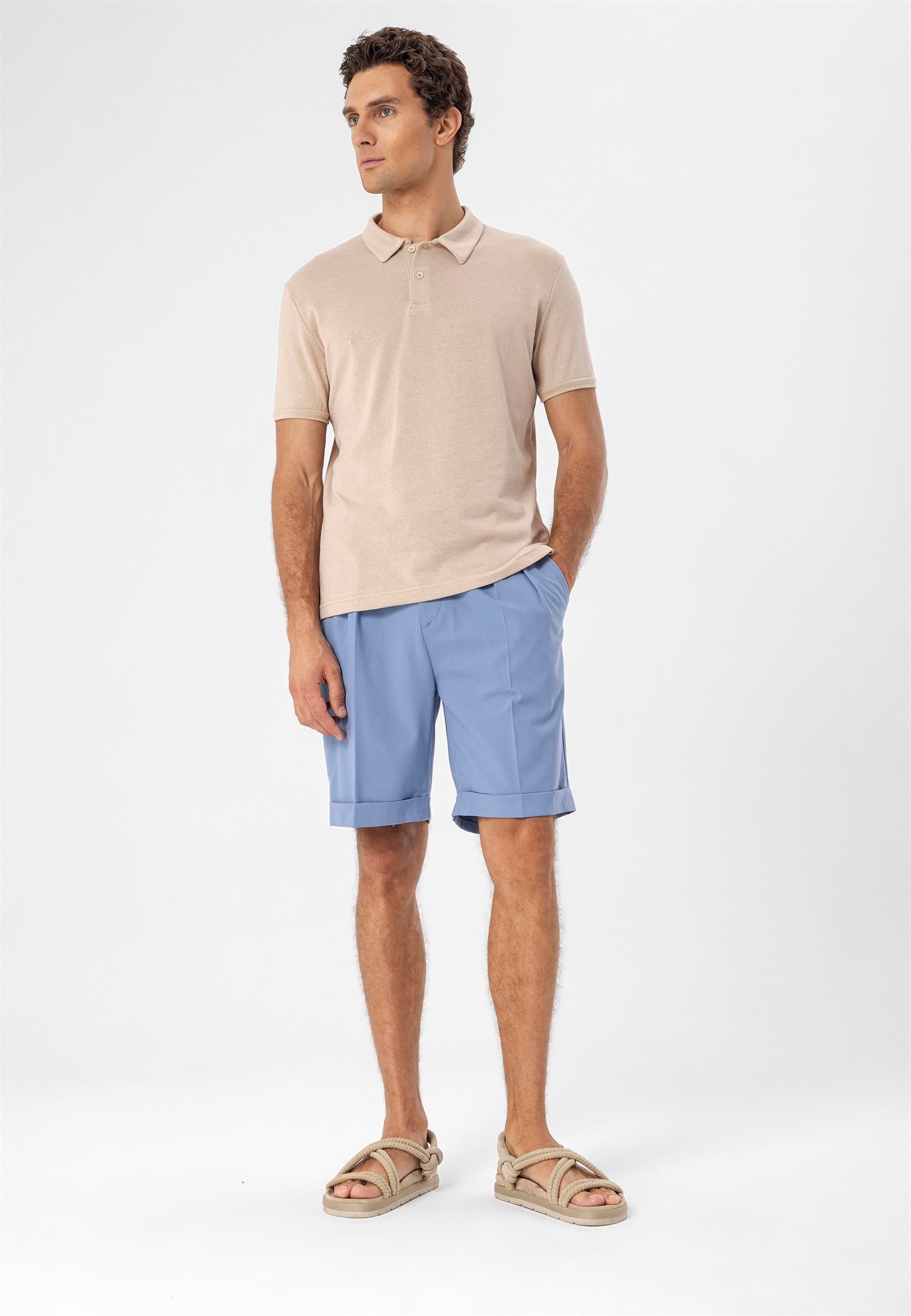 Antioch-Bej Polo Yaka Slim Fit Erkek T Shirt-T-Shirts-1-Milagron.com