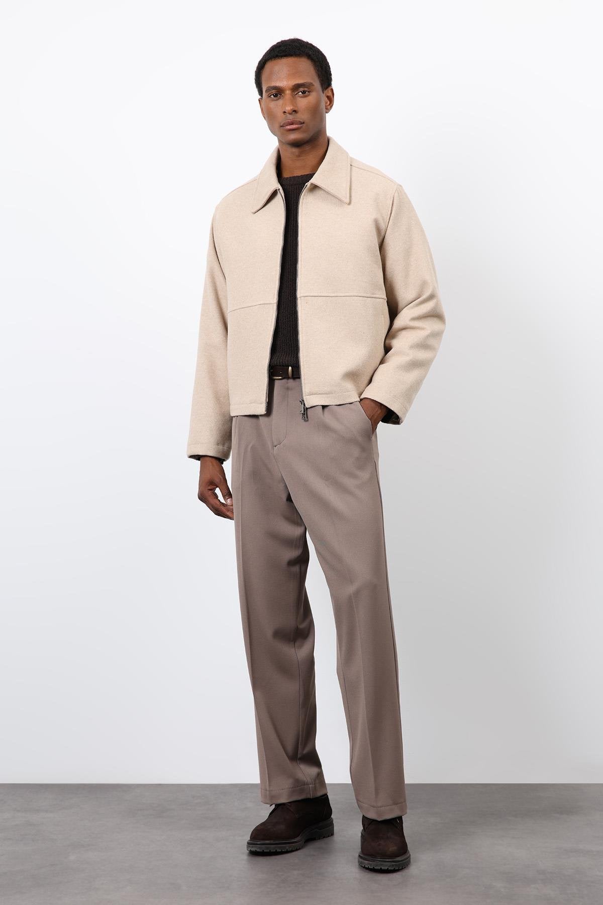 Antioch-Bej Regular Fit Dokulu Erkek Mont-Mont-2-Milagron.com