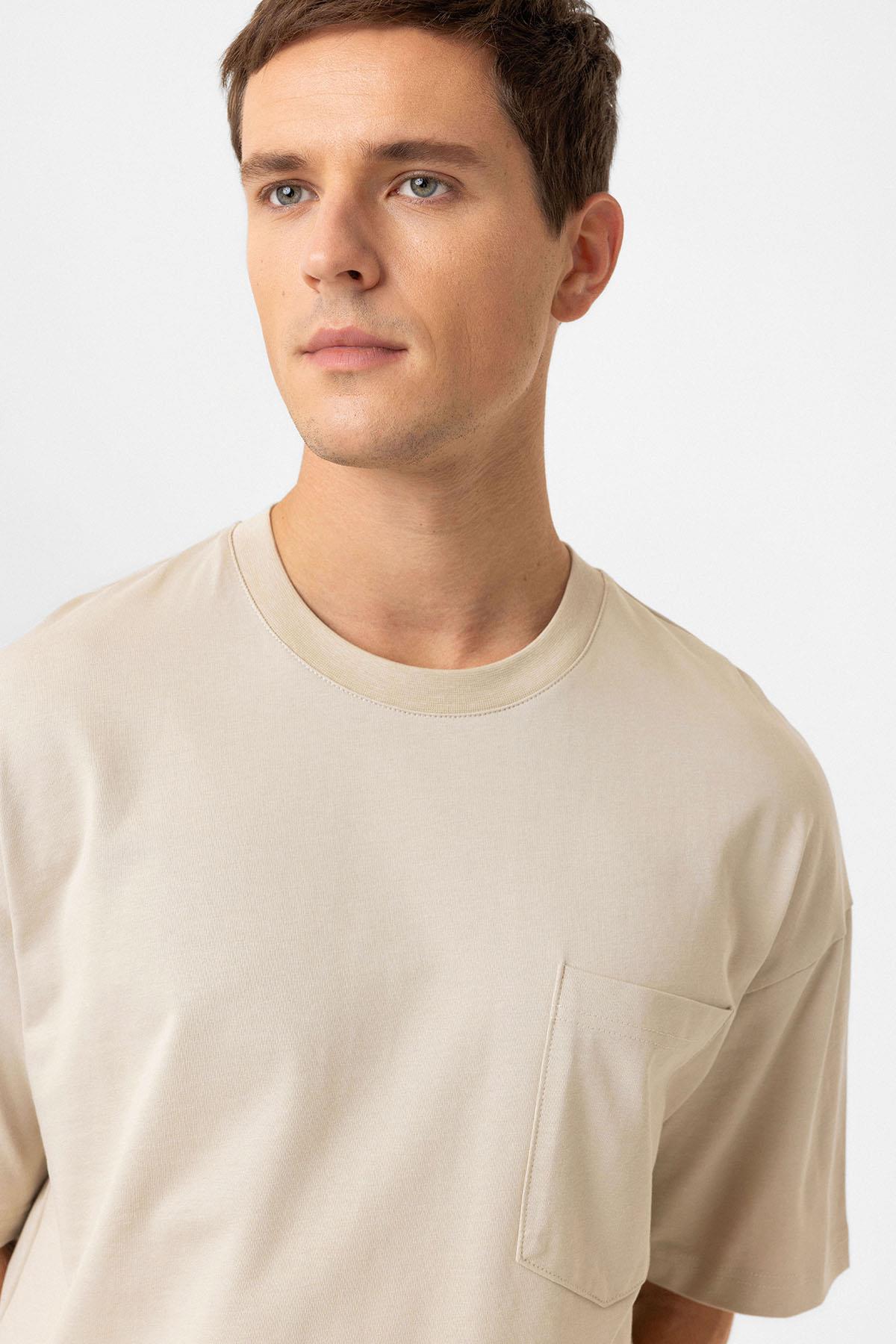 Antioch-Bej Relaxed Basic Erkek T Shirt-T-Shirts-3-Milagron.com
