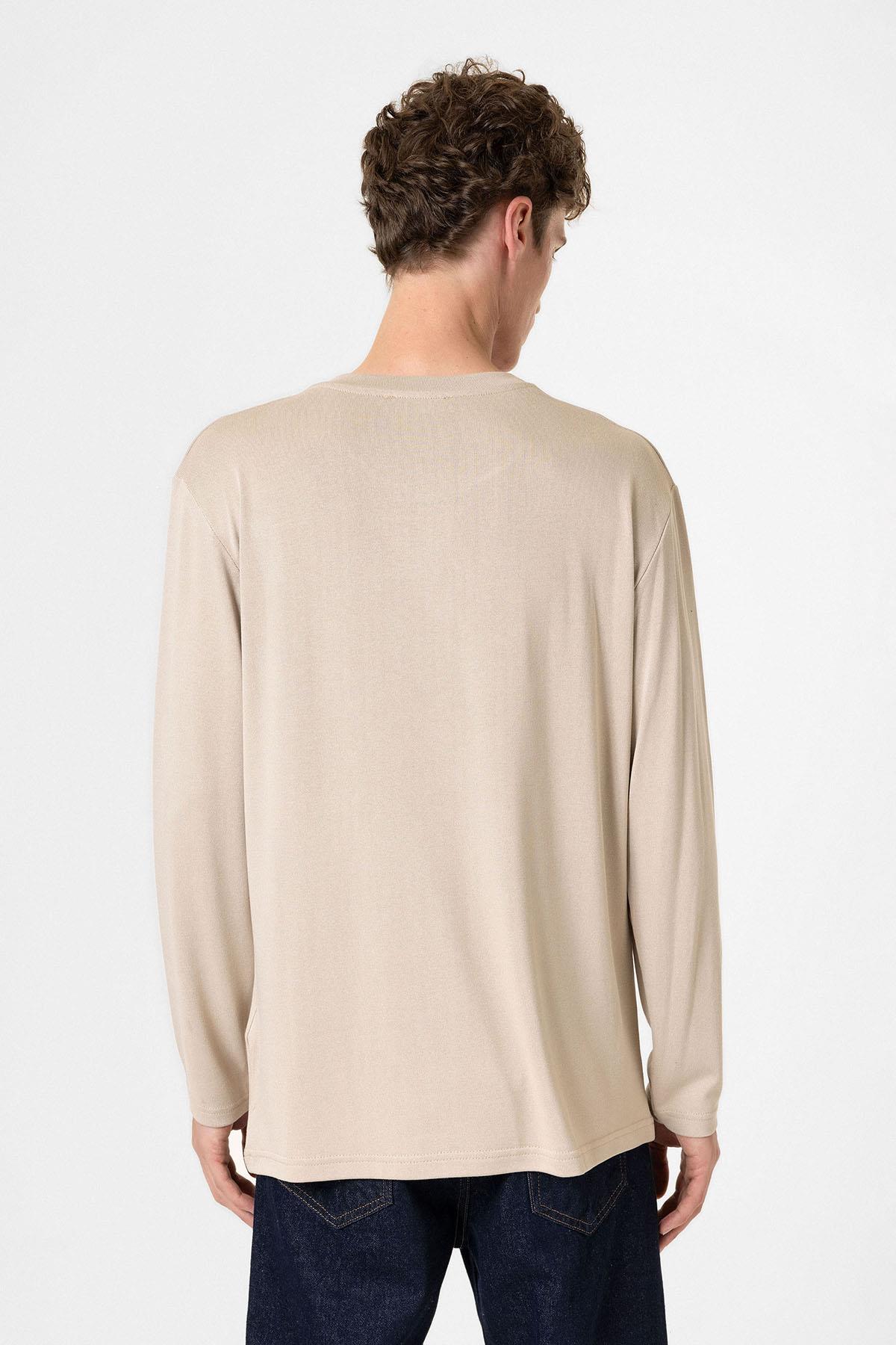 Antioch-Bej Relaxed Fit Basic Erkek T Shirt-T-Shirts-5-Milagron.com