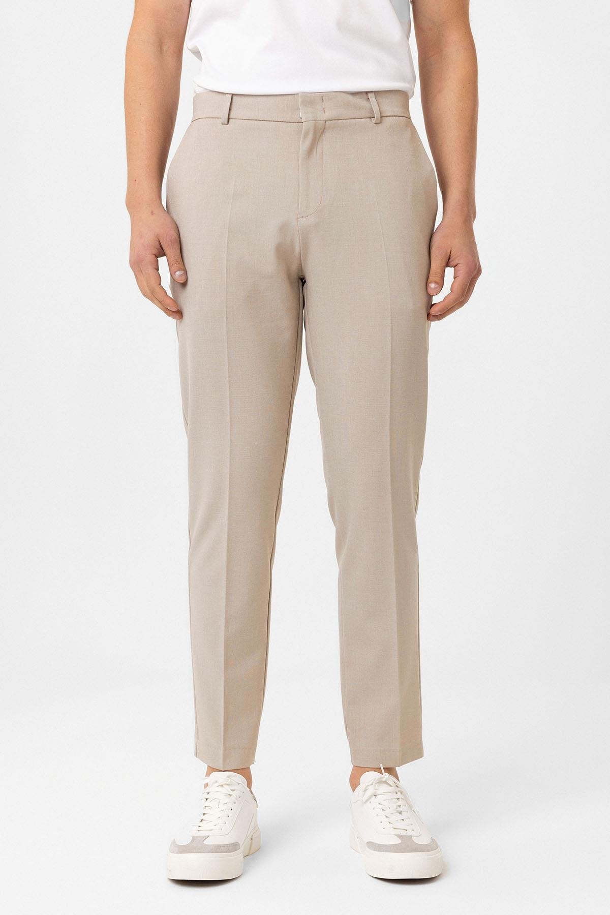 Antioch-Bej Slim Fit Comfort Erkek Pantolon-Kumaş Pantolon-1-Milagron.com