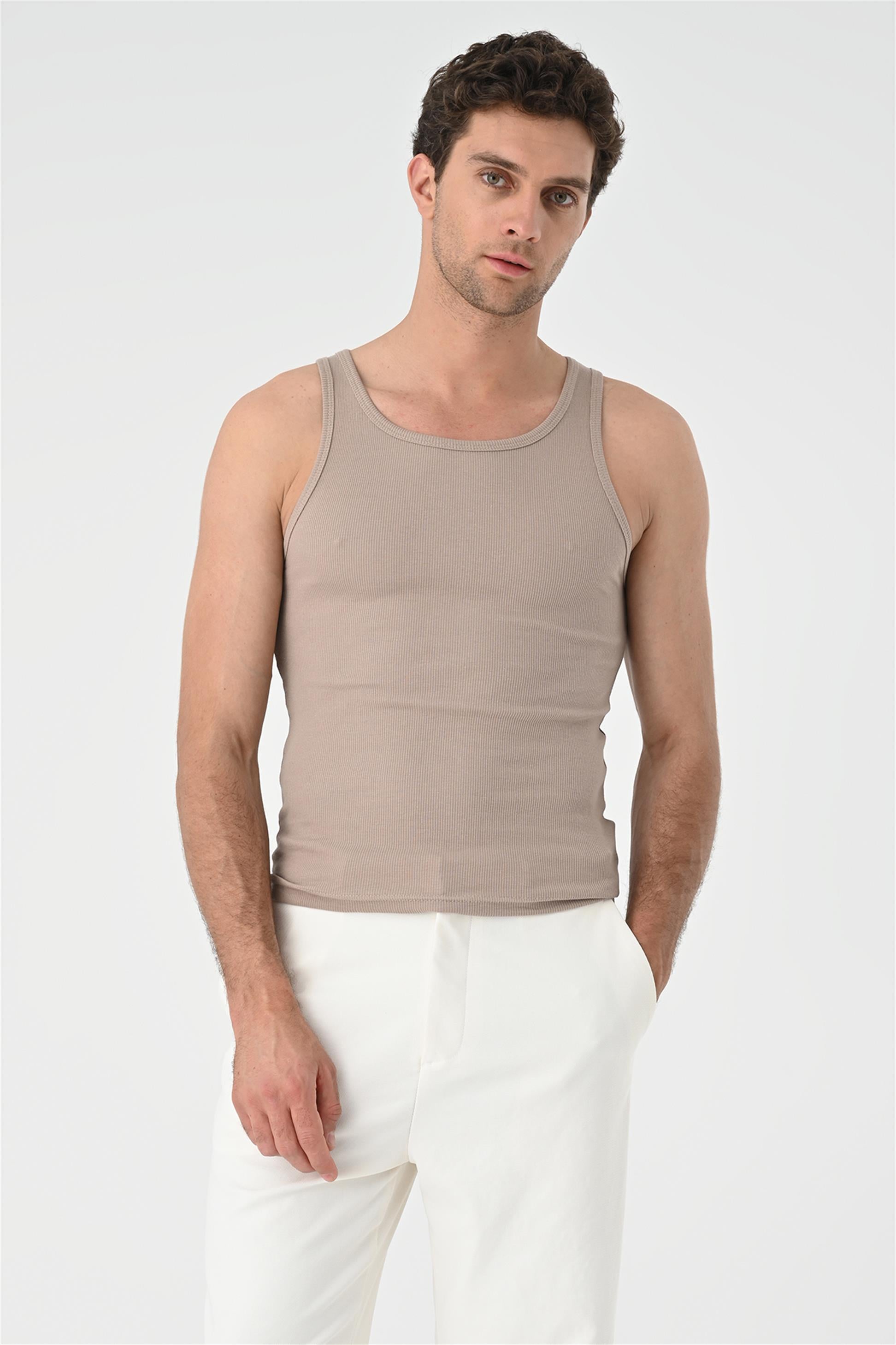 Antioch-Bej Slim Fit Erkek Atlet-Atlet-1-Milagron.com