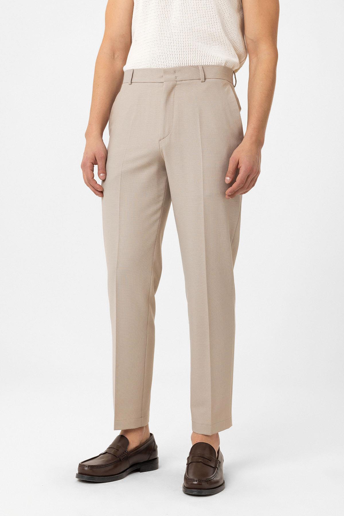 Antioch-Bej Slim Fit Klasik Erkek Takım-Takım Elbise-5-Milagron.com