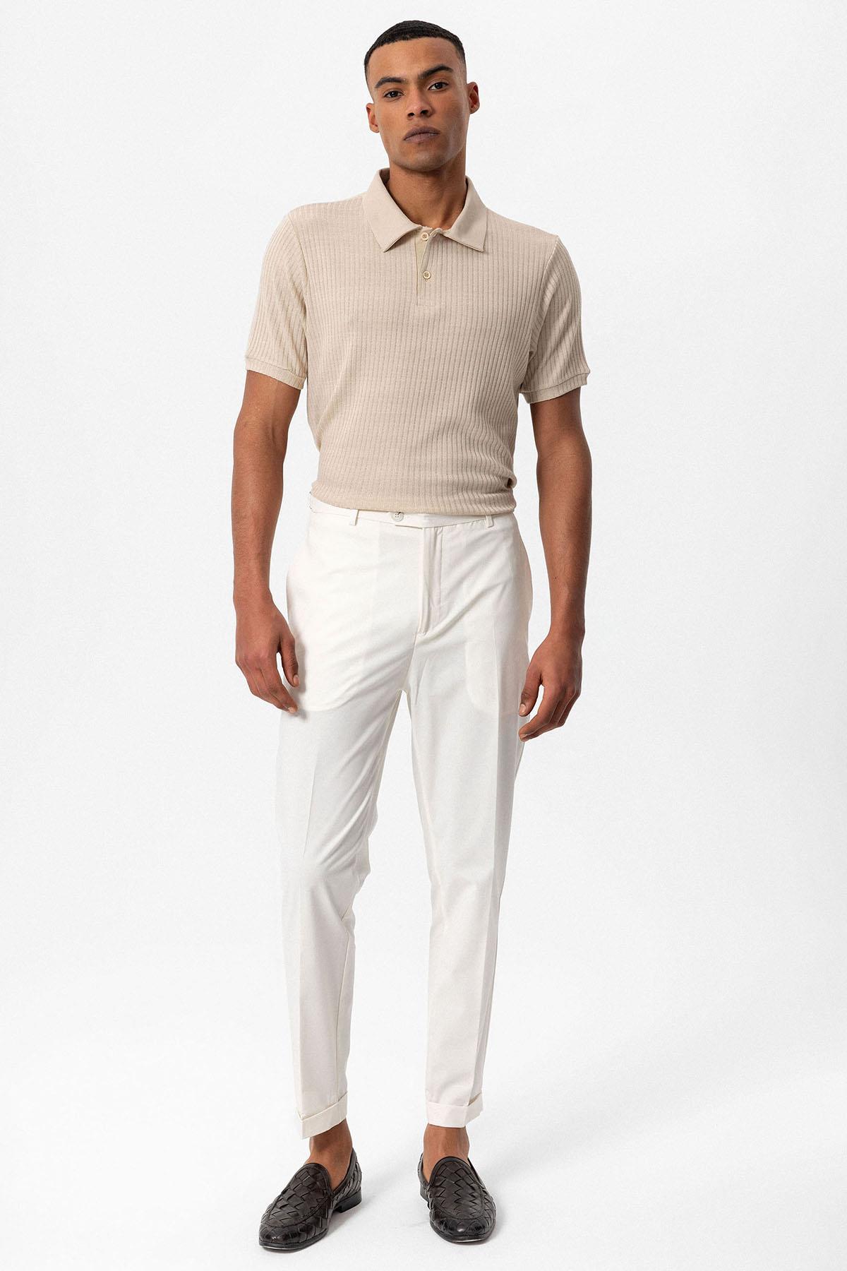 Antioch-Bej Slim Fit Polo Yaka Erkek T Shirt-T-Shirt-2-Milagron.com