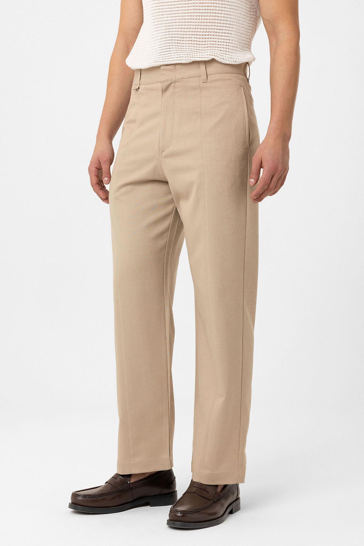 Antioch-Bej Straight Fit Erkek Pantolon-Kumaş Pantolon-1-Milagron.com