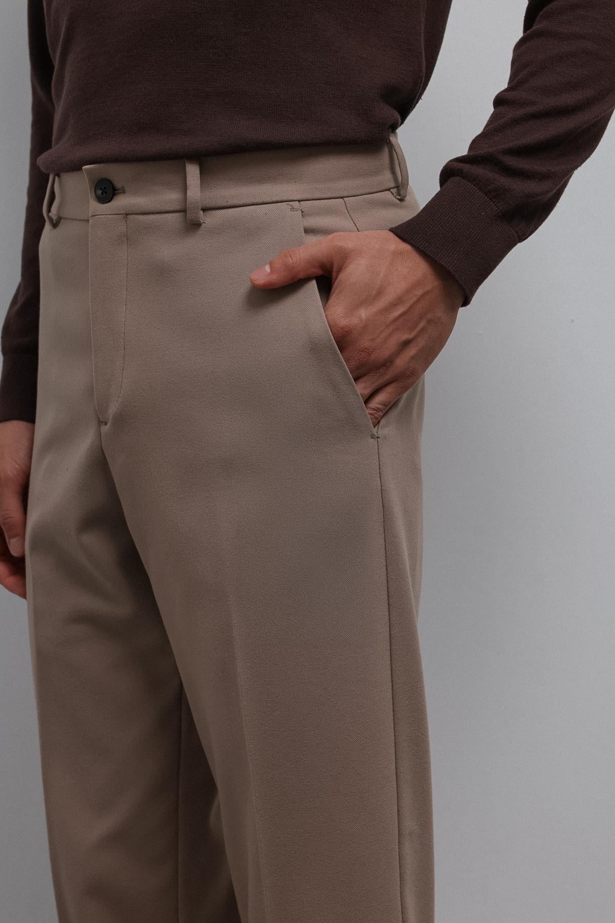 Antioch-Bej Tapered Fit Erkek Pantolon-Kumaş Pantolon-4-Milagron.com