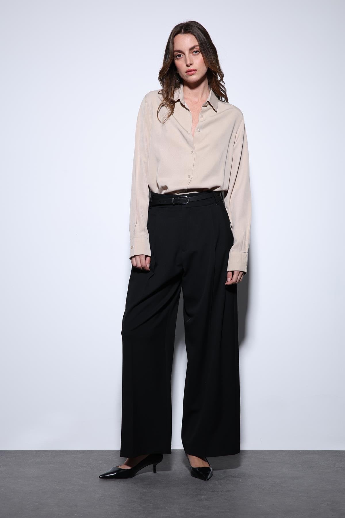 Antioch-Antioch Bej Tensel Kadın Gömlek-Gömlek-5-Milagron.com